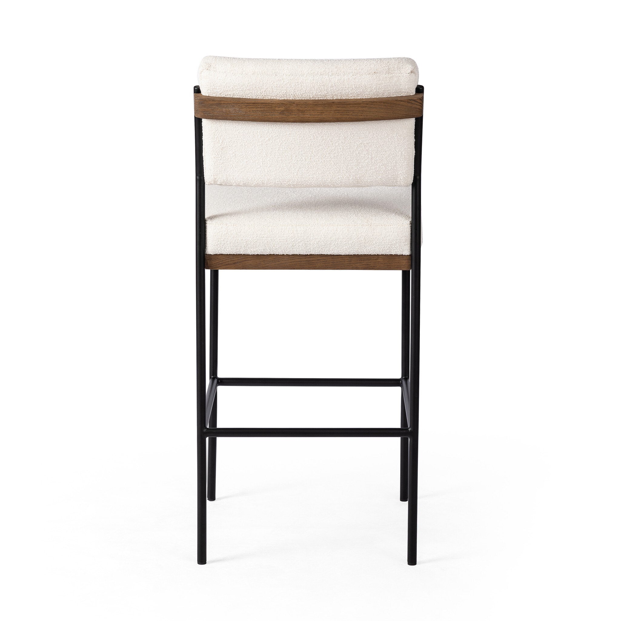 Four Hands Benton Bar + Counter Stool — Fayette Cloud-Drifted Oak-Midnight Iron-Bar