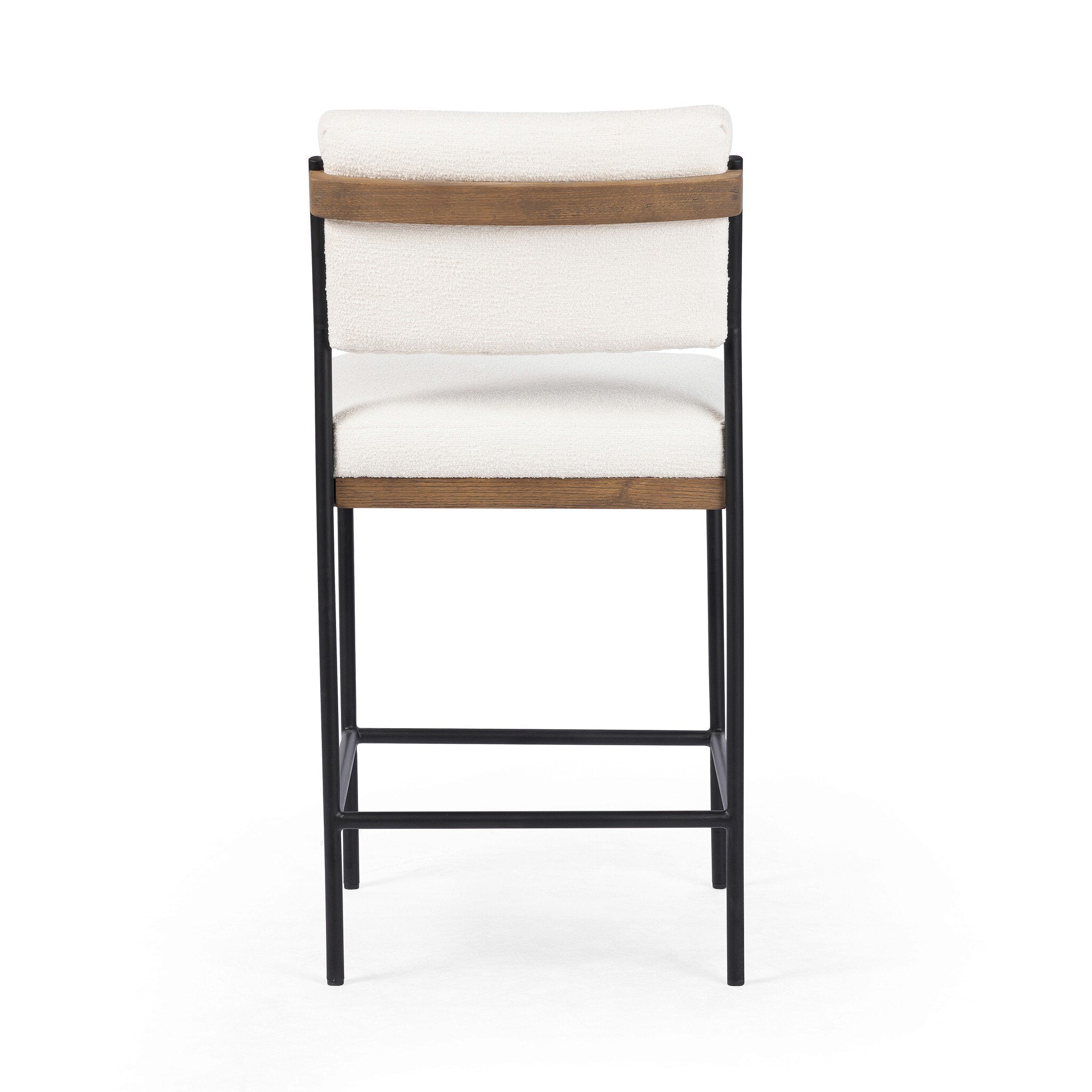 Four Hands Benton Bar + Counter Stool — Fayette Cloud-Drifted Oak-Midnight Iron-Counter