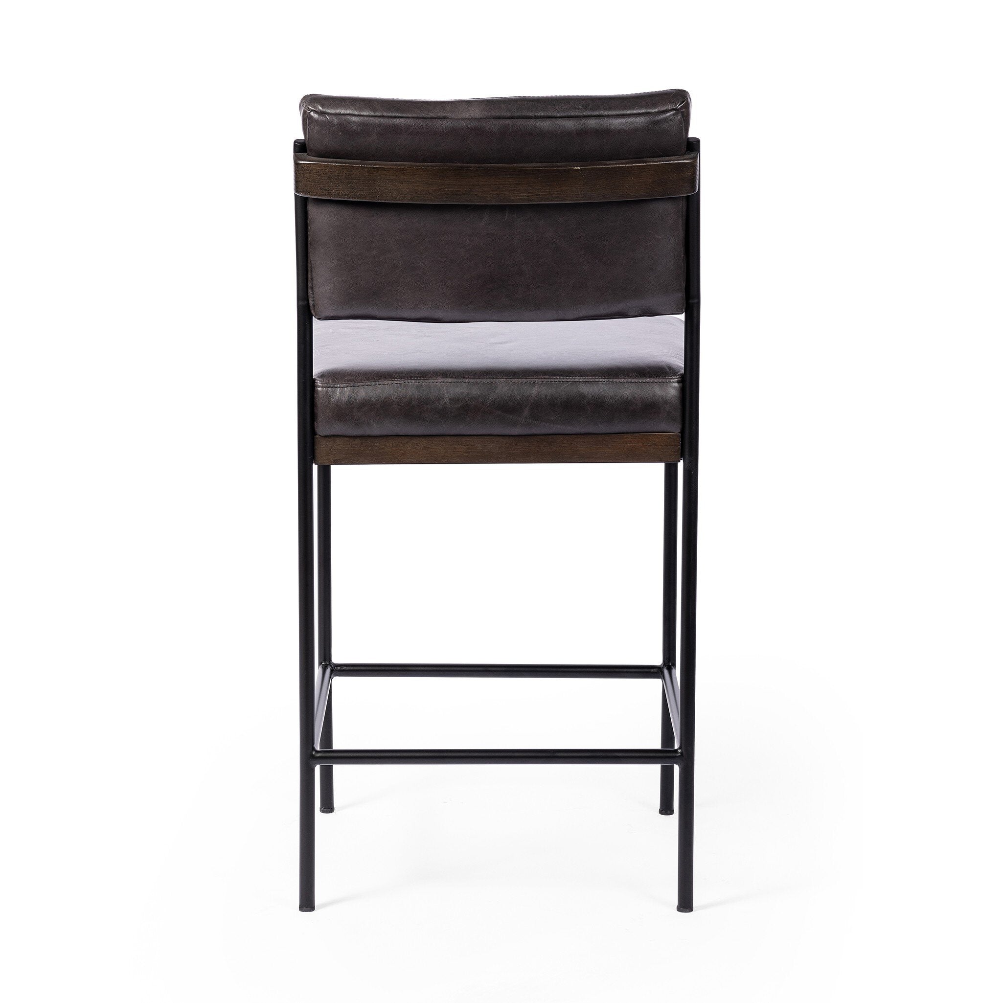 Four Hands Benton Bar + Counter Stool — Sonoma Black-Burnt Oak-Midnight Iron-Bar