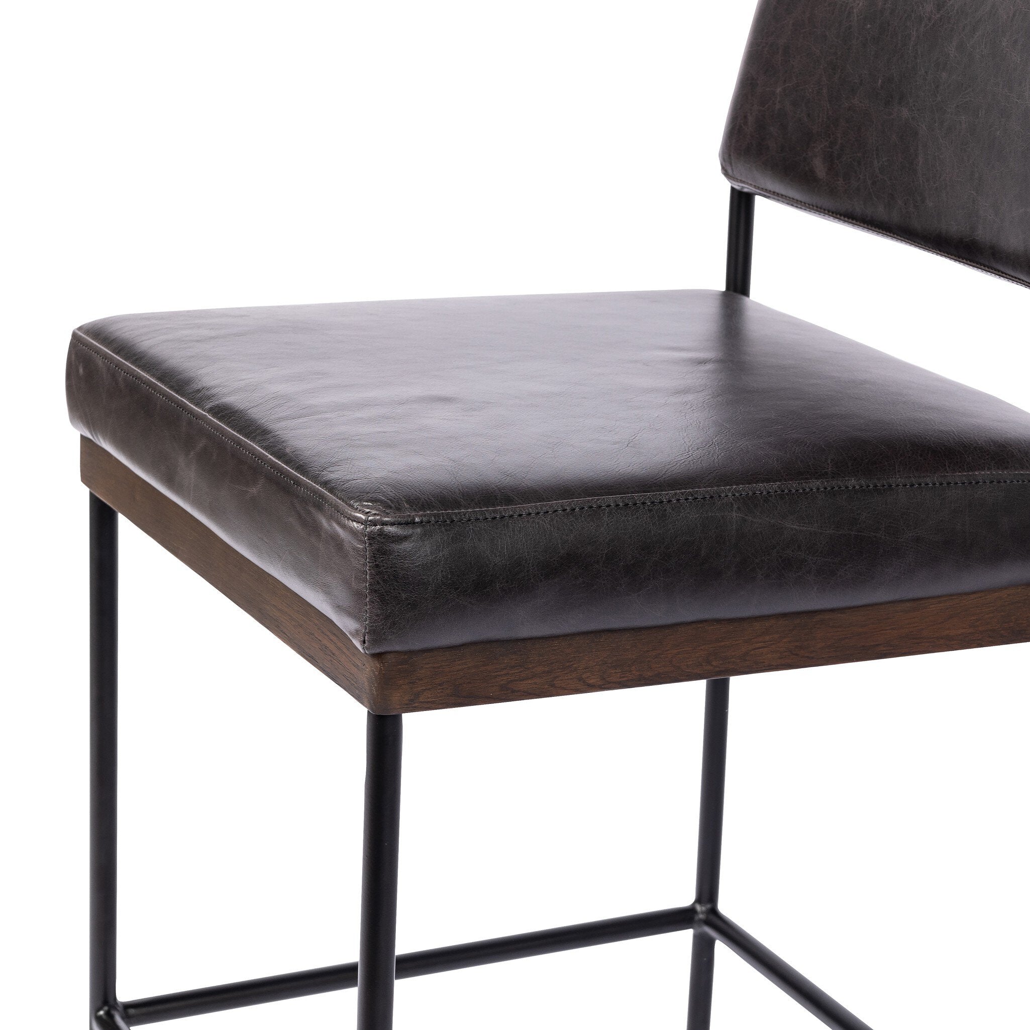 Four Hands Benton Bar + Counter Stool — Sonoma Black-Burnt Oak-Midnight Iron-Bar