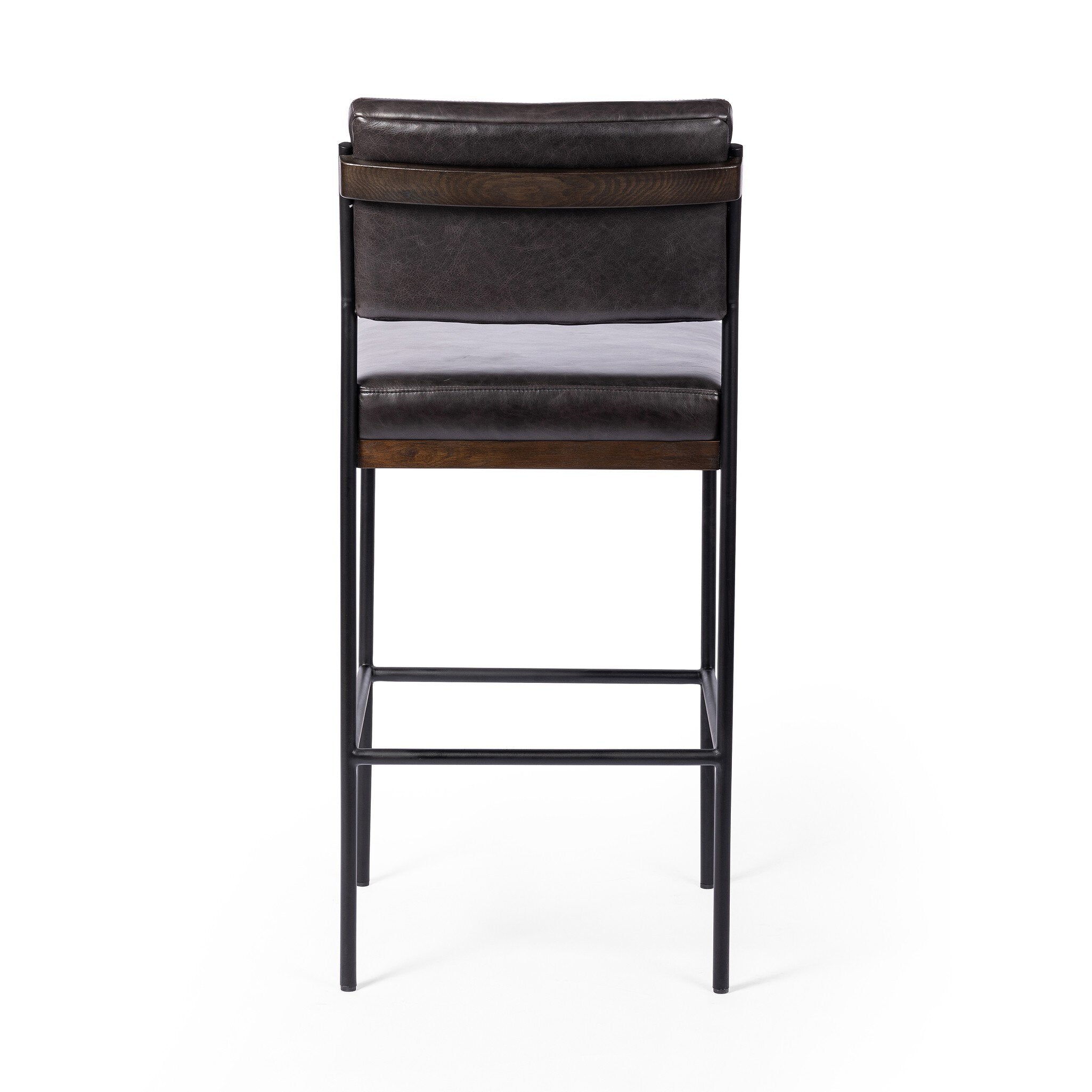 Four Hands Benton Bar + Counter Stool — Sonoma Black-Burnt Oak-Midnight Iron-Counter