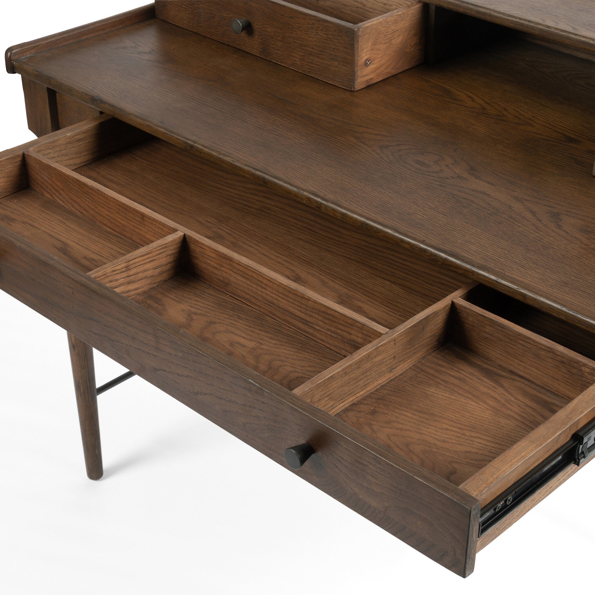 Four Hands Moreau Desk — Dark Toasted Oak-Aged Black