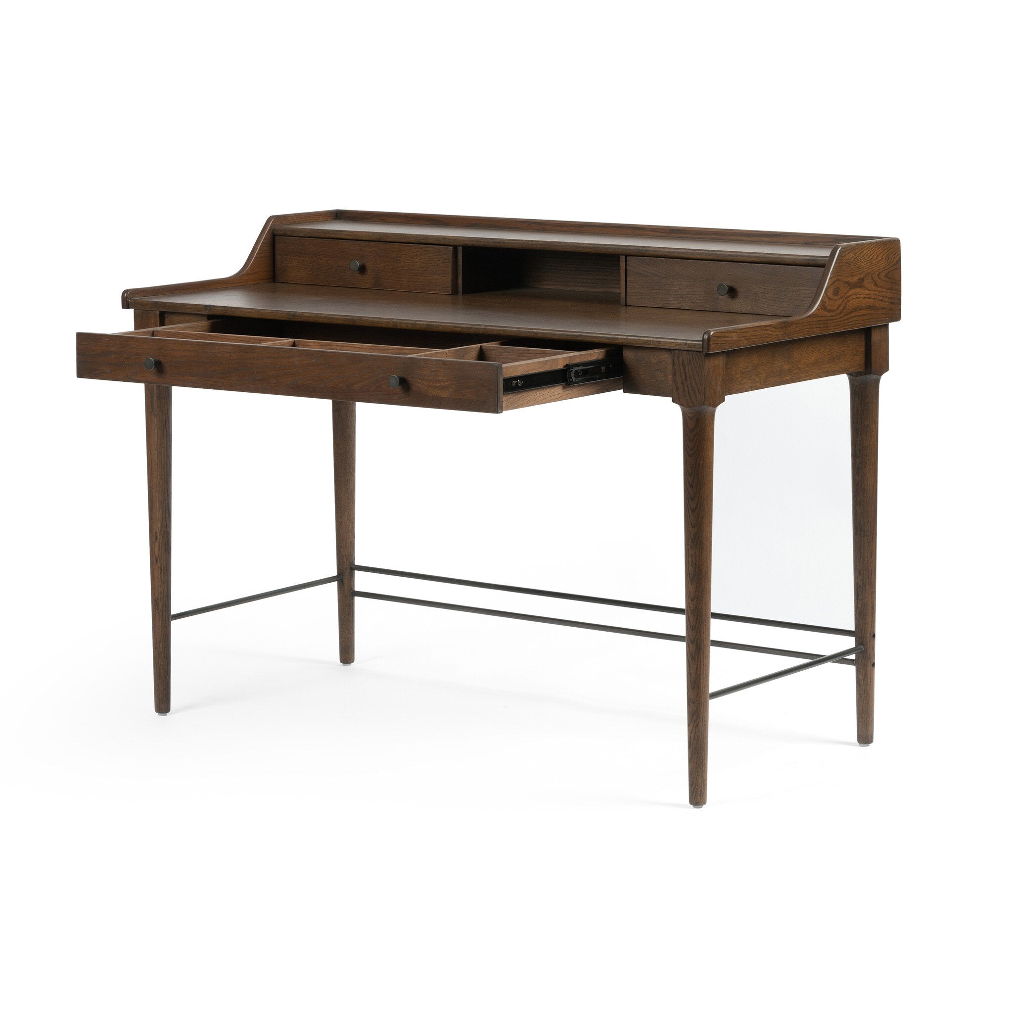 Four Hands Moreau Desk — Dark Toasted Oak-Aged Black