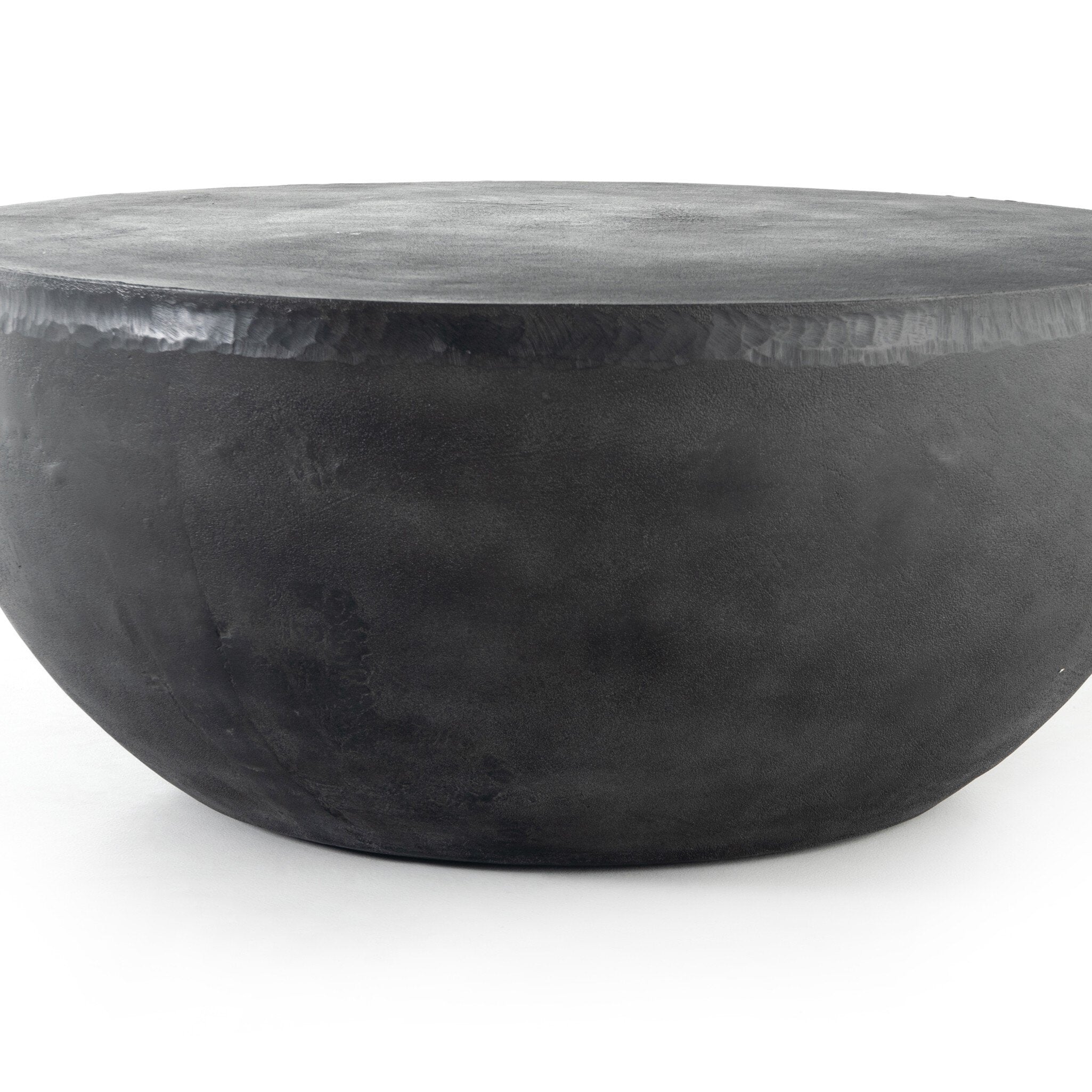 Four Hands Basil Outdoor Round Coffee Table — Aged Grey