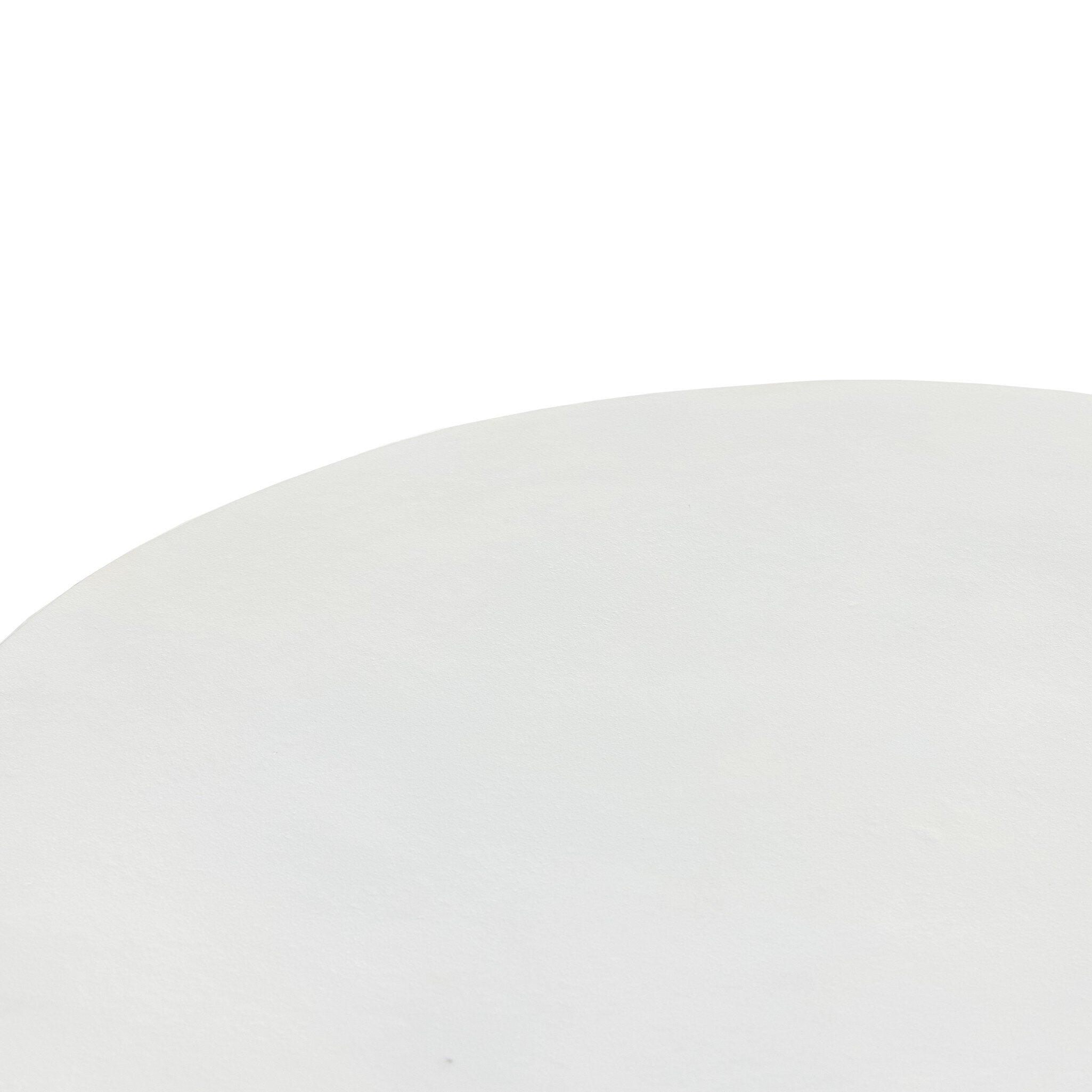 Four Hands Basil Outdoor Round Coffee Table — Matte White Cast Aluminum