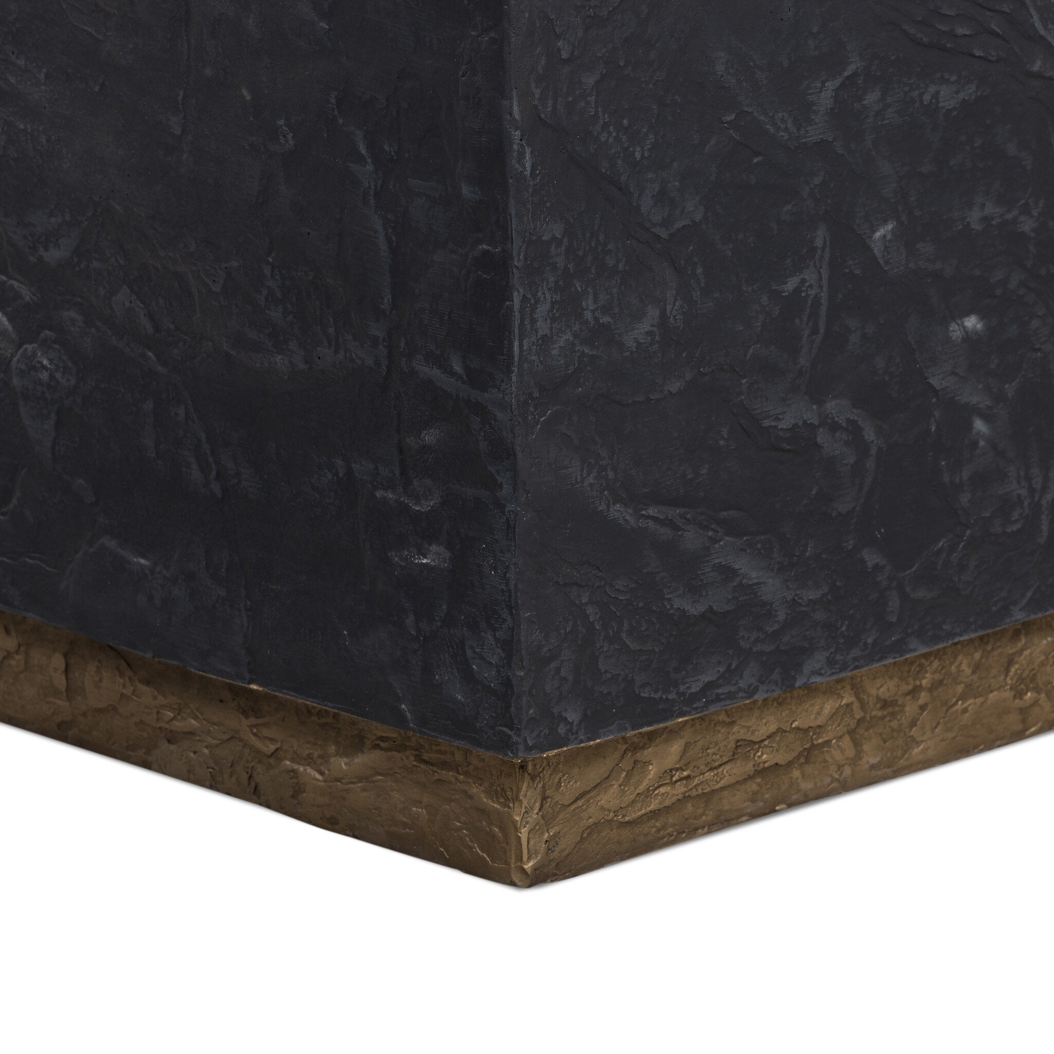 Four Hands Ely Planter — Dark Slate-Slate Brass Concrete