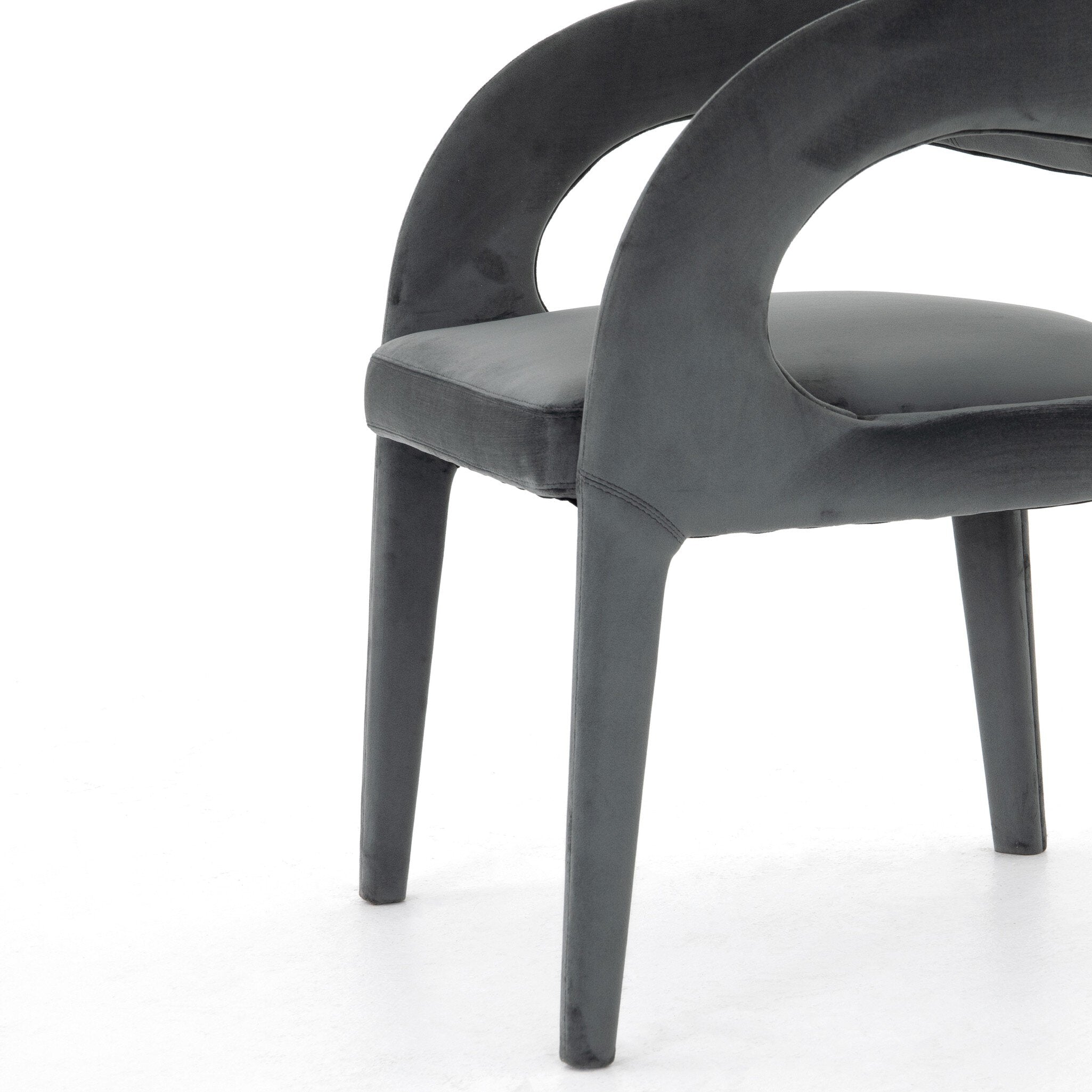 Four Hands Hawkins Dining Chair — Charcoal Velvet