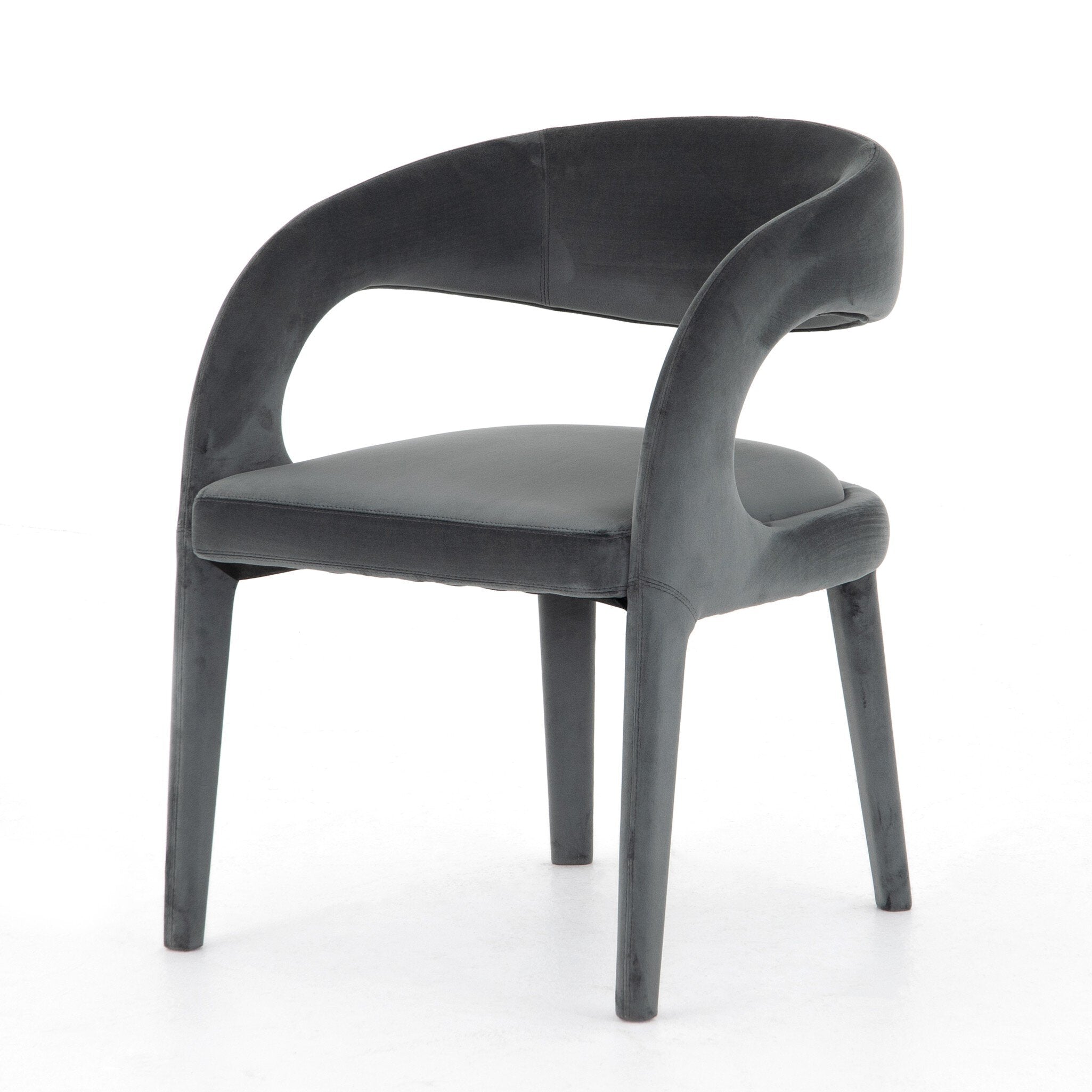 Four Hands Hawkins Dining Chair — Charcoal Velvet