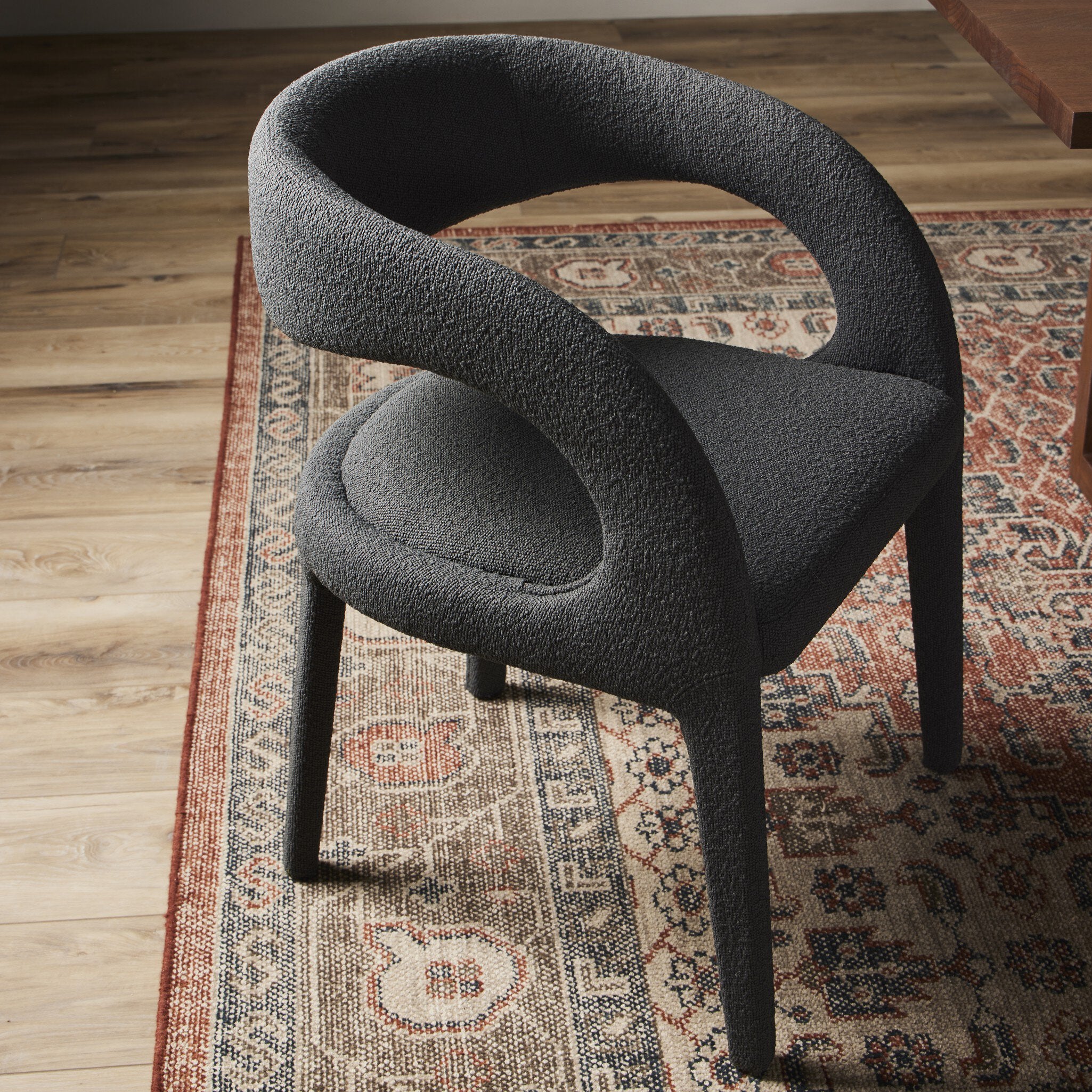 Four Hands Hawkins Dining Chair — FIQA Boucle Charcoal