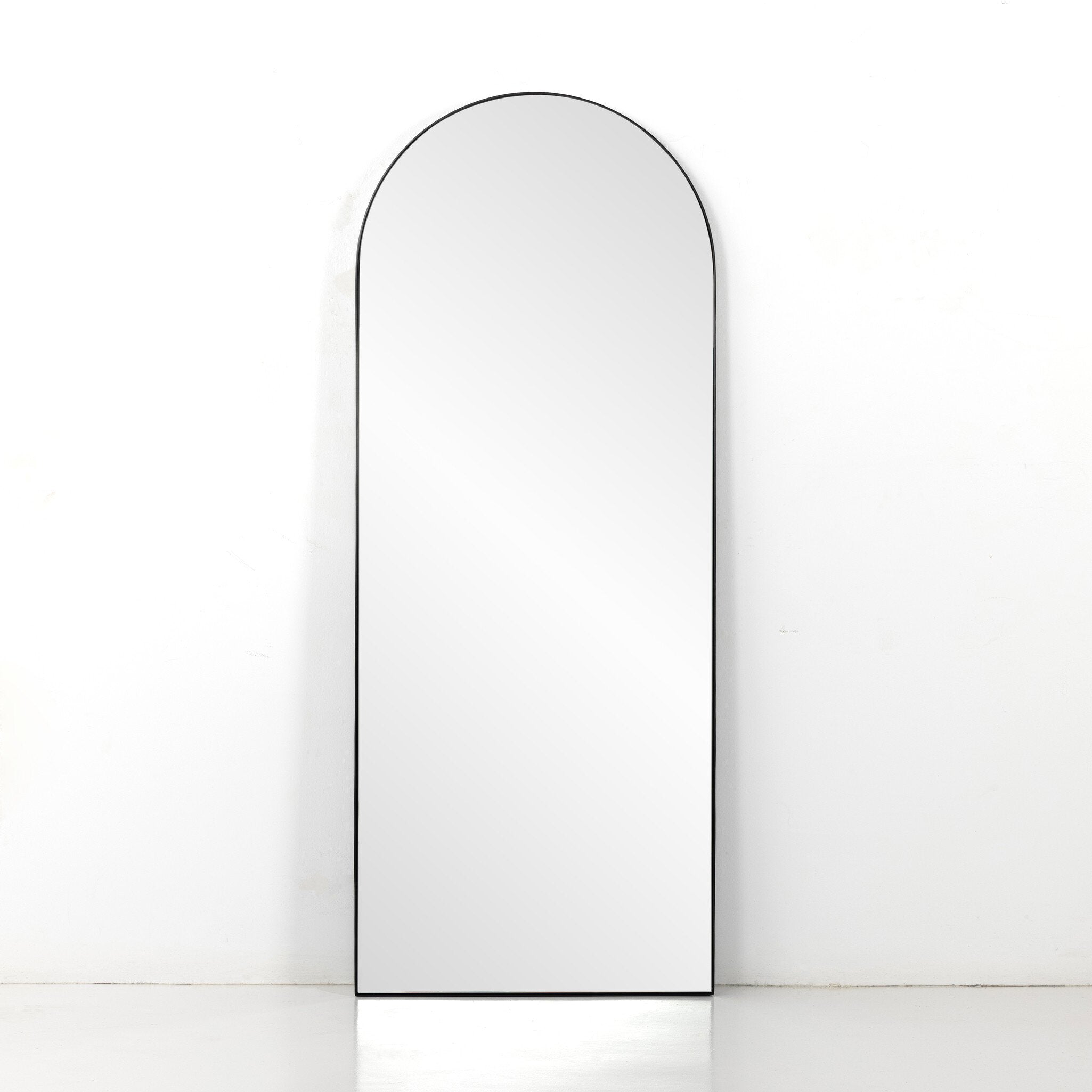 Four Hands Georgina Floor Mirror — Iron Matte Black-Mirror