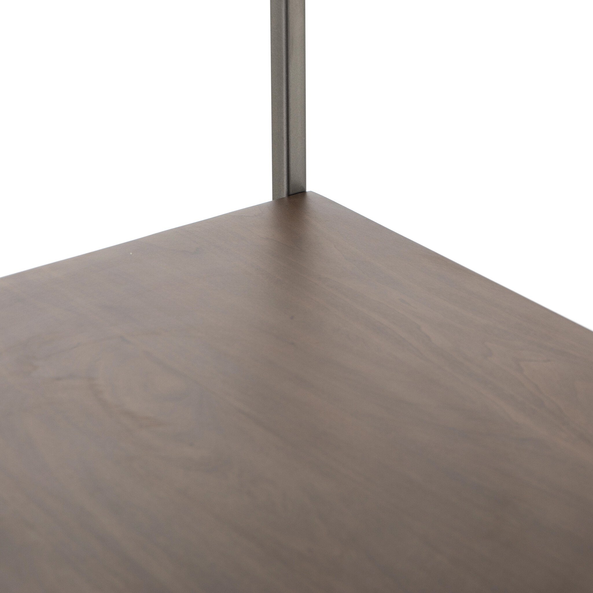 Four Hands Trey Modular Wall Desk — Auburn Poplar-Natural Iron-Black Leather