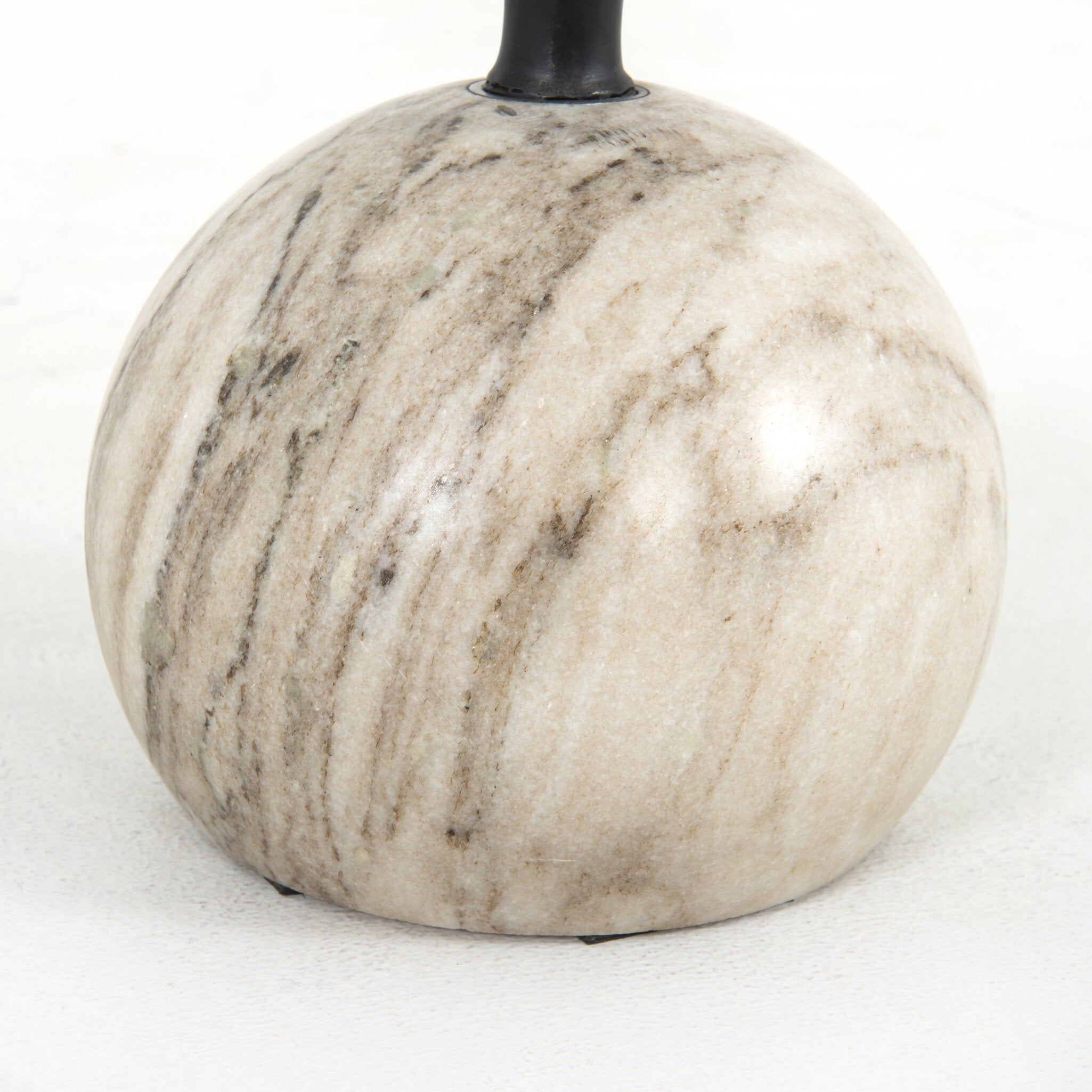 Four Hands Viola Accent Table — Antique White Marble-Dark Kettle Black