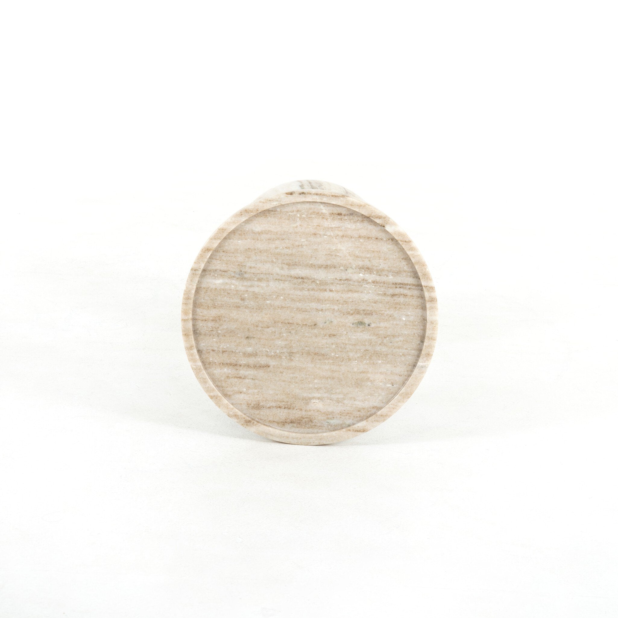 Four Hands Viola Accent Table — Antique White Marble-Dark Kettle Black