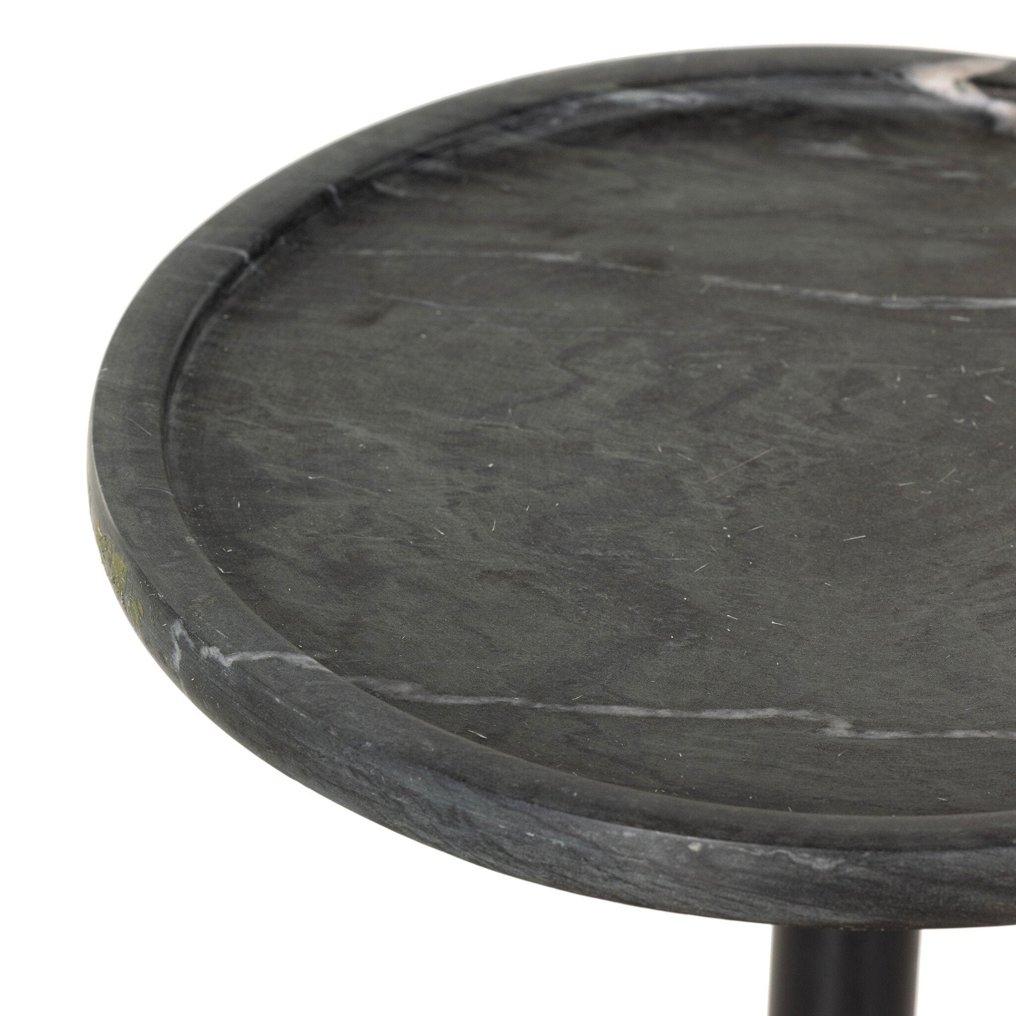 Four Hands Viola Accent Table — Black Marble-Dark Kettle Black