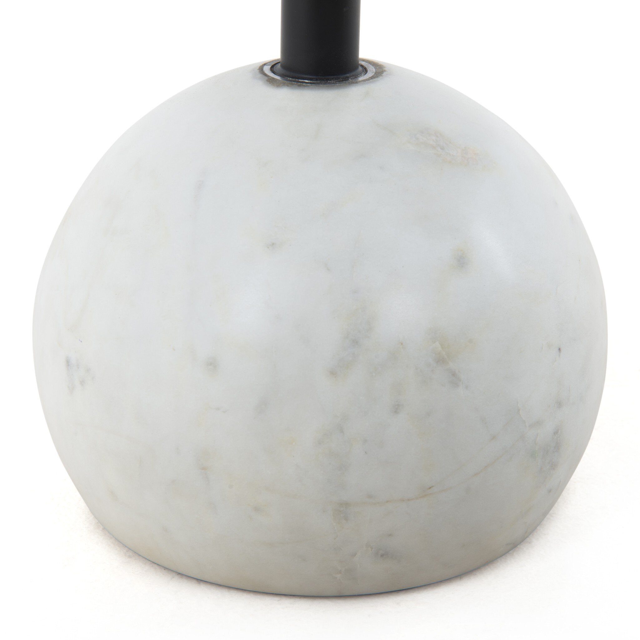 Four Hands Viola Accent Table — Polished White Marble-Dark Kettle Black