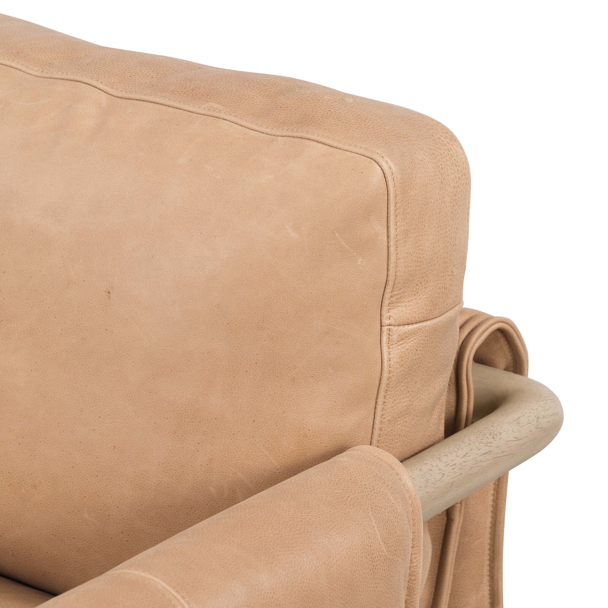 Four Hands Harrison Chair — Palermo Nude-Yucca Parawood-Brushed Silver