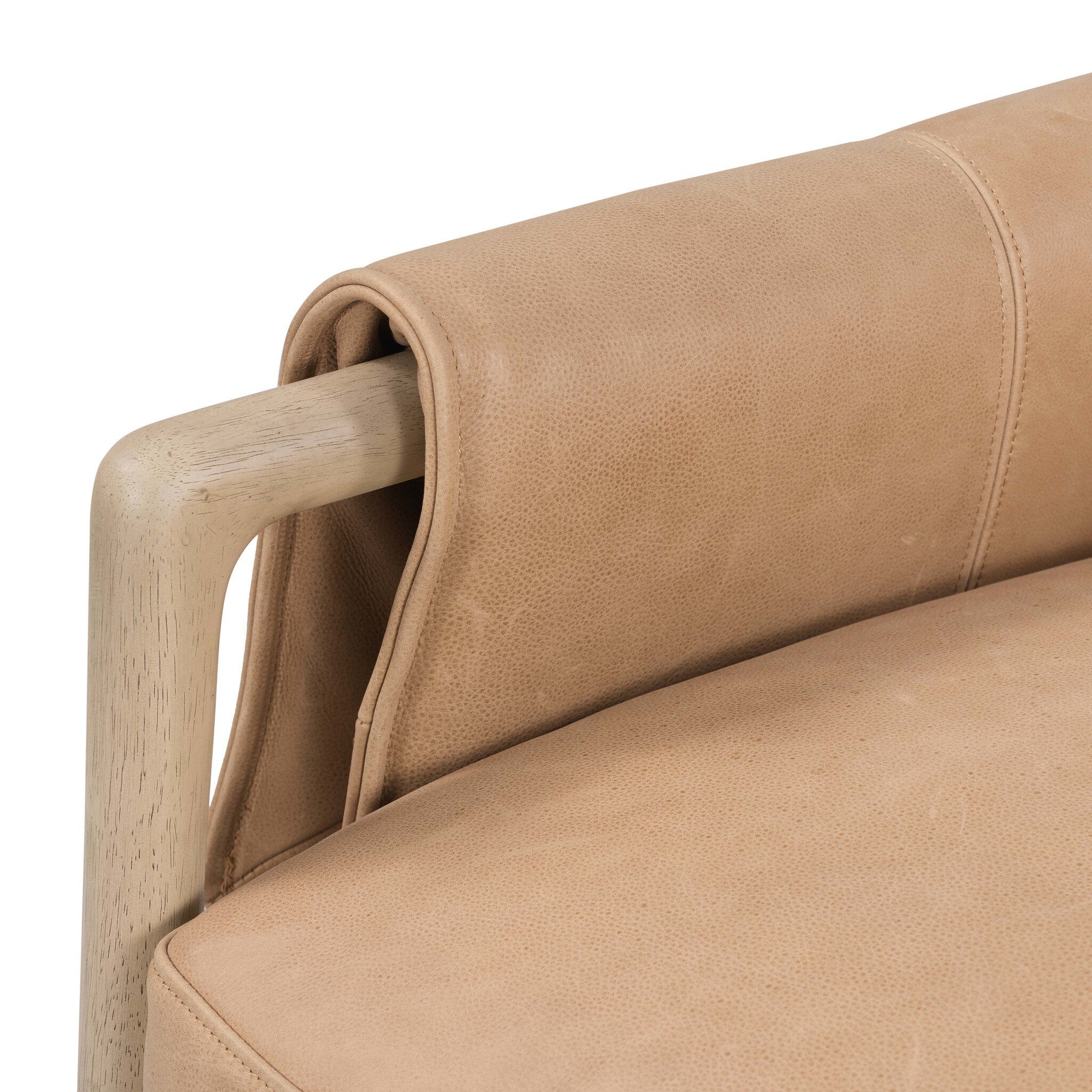 Four Hands Harrison Chair — Palermo Nude-Yucca Parawood-Brushed Silver