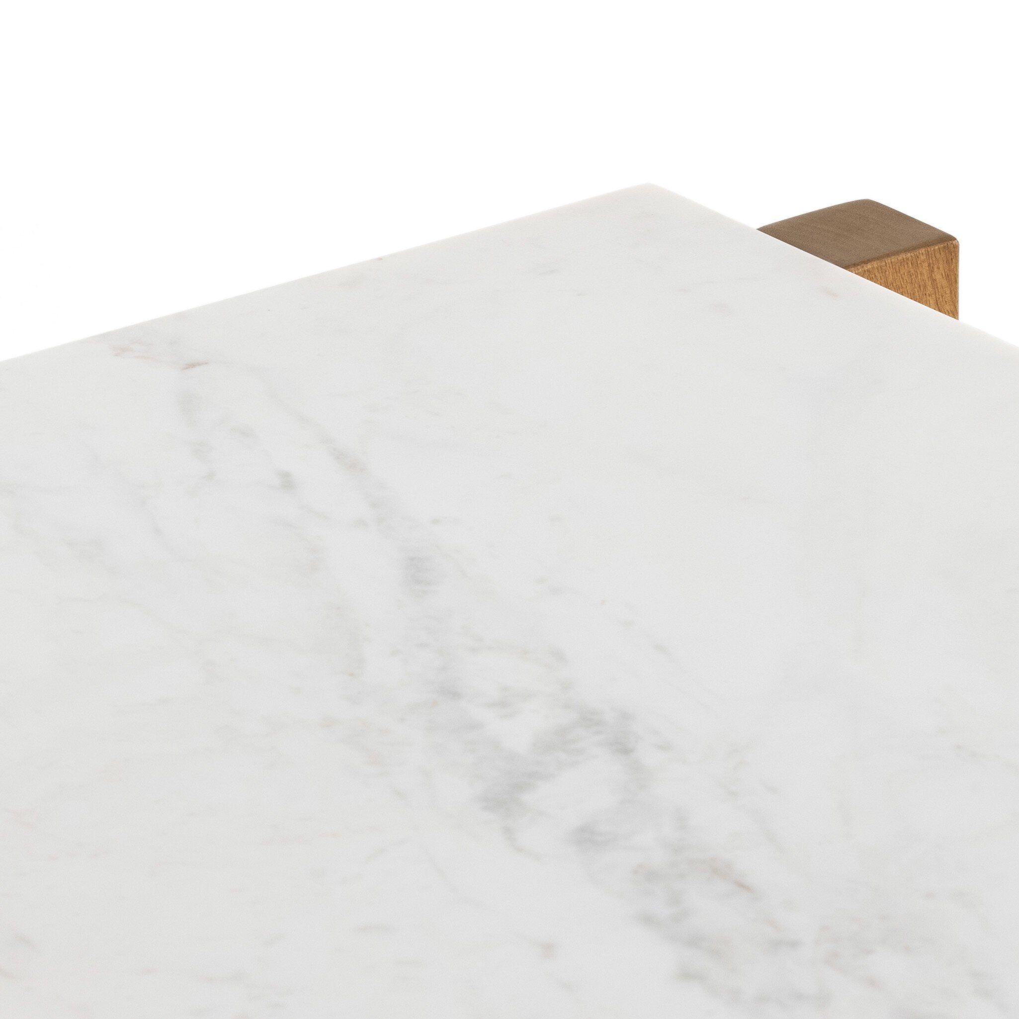 Four Hands Scout Bar + Counter Table — Auburn Mango-Polished White Marble-Counter