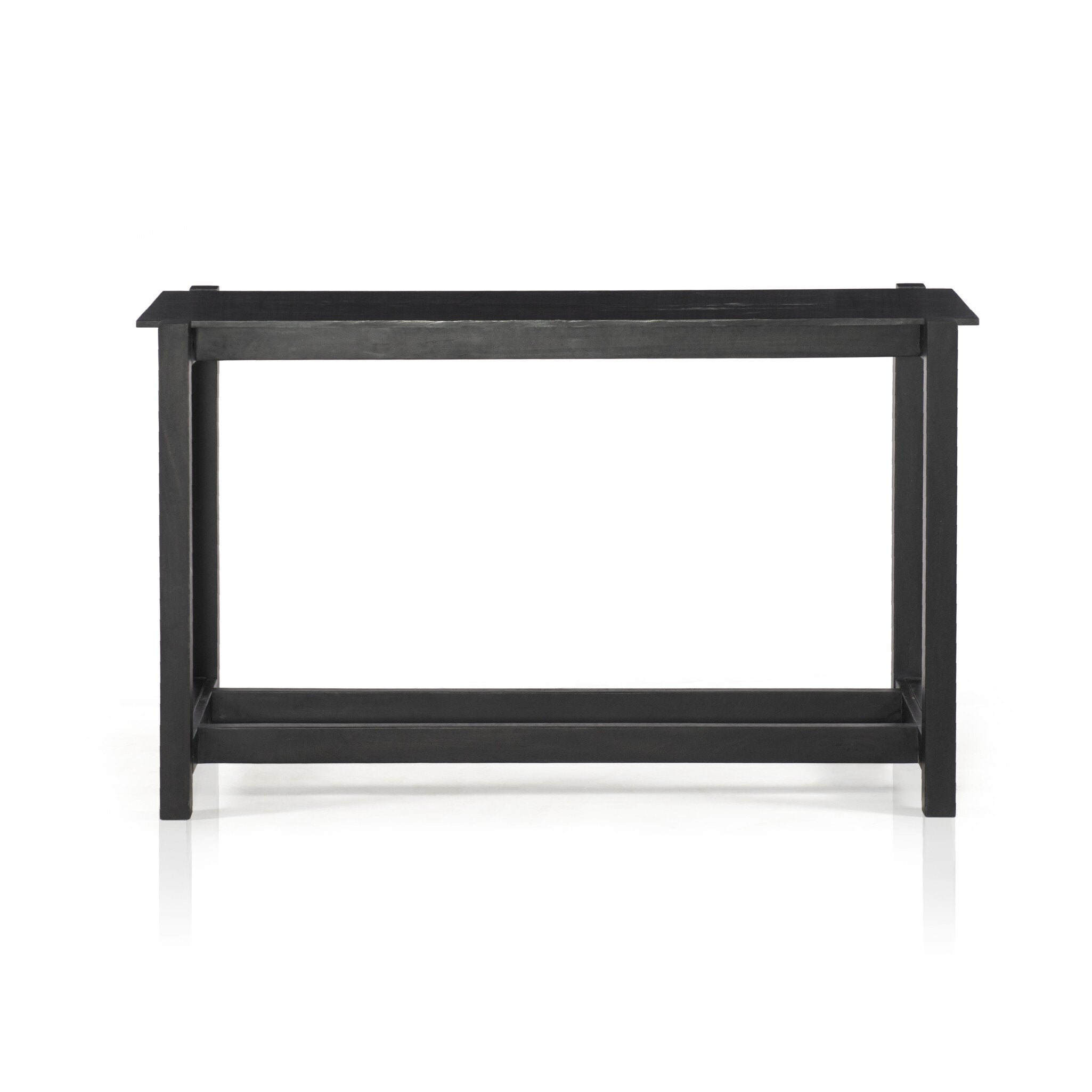 Four Hands Scout Bar + Counter Table — Worn Black Mango-Black Marble-Counter