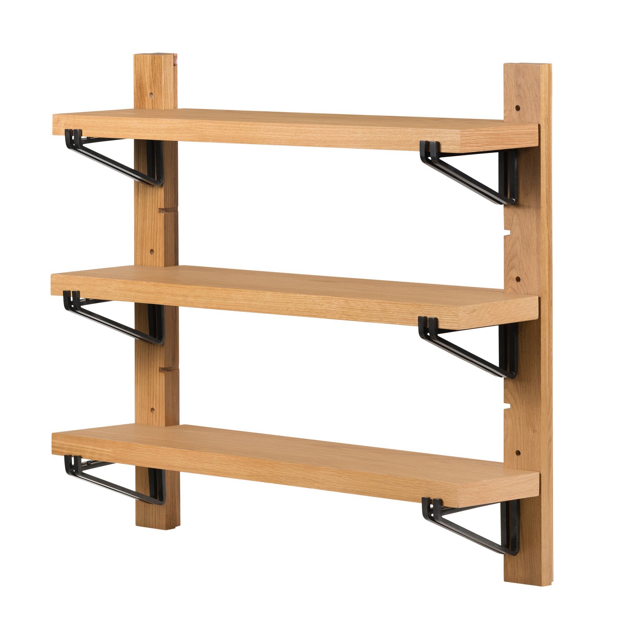 Four Hands Pivott Shelf — Natural Oak Veneer-Dark Iron-Natural Oak