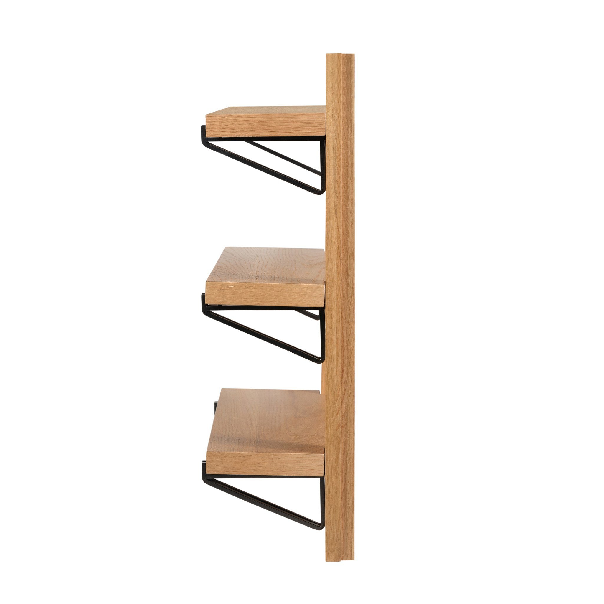 Four Hands Pivott Shelf — Natural Oak Veneer-Dark Iron-Natural Oak