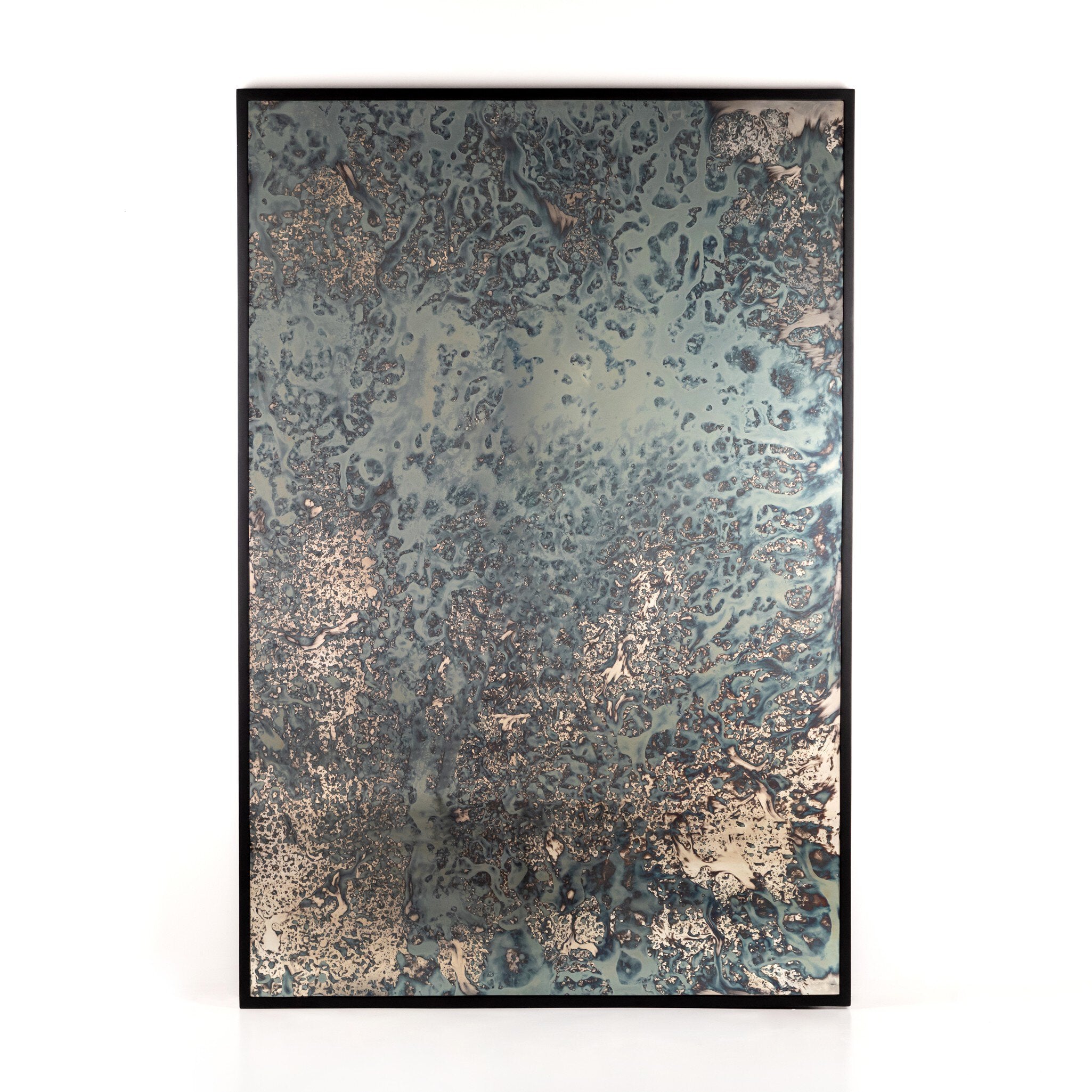 Four Hands Acid Wash Floor Mirror — Iron Matte Black-Acid Wash Mirror