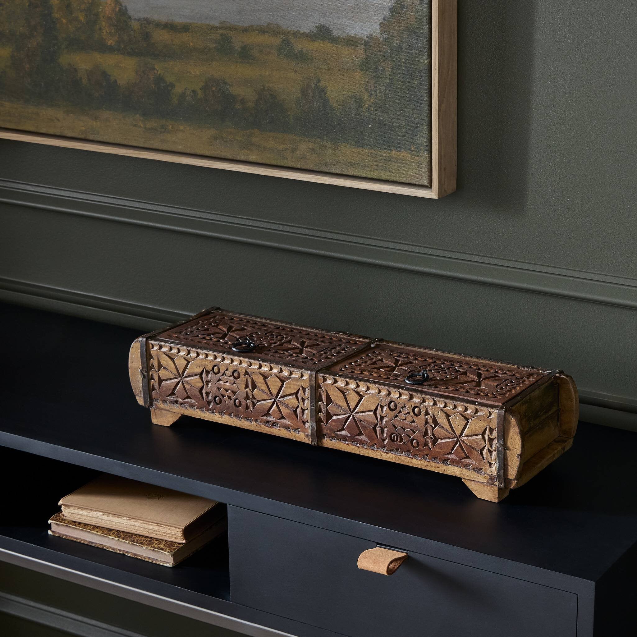 Four Hands Found Carved Box — Reclaimed Natural