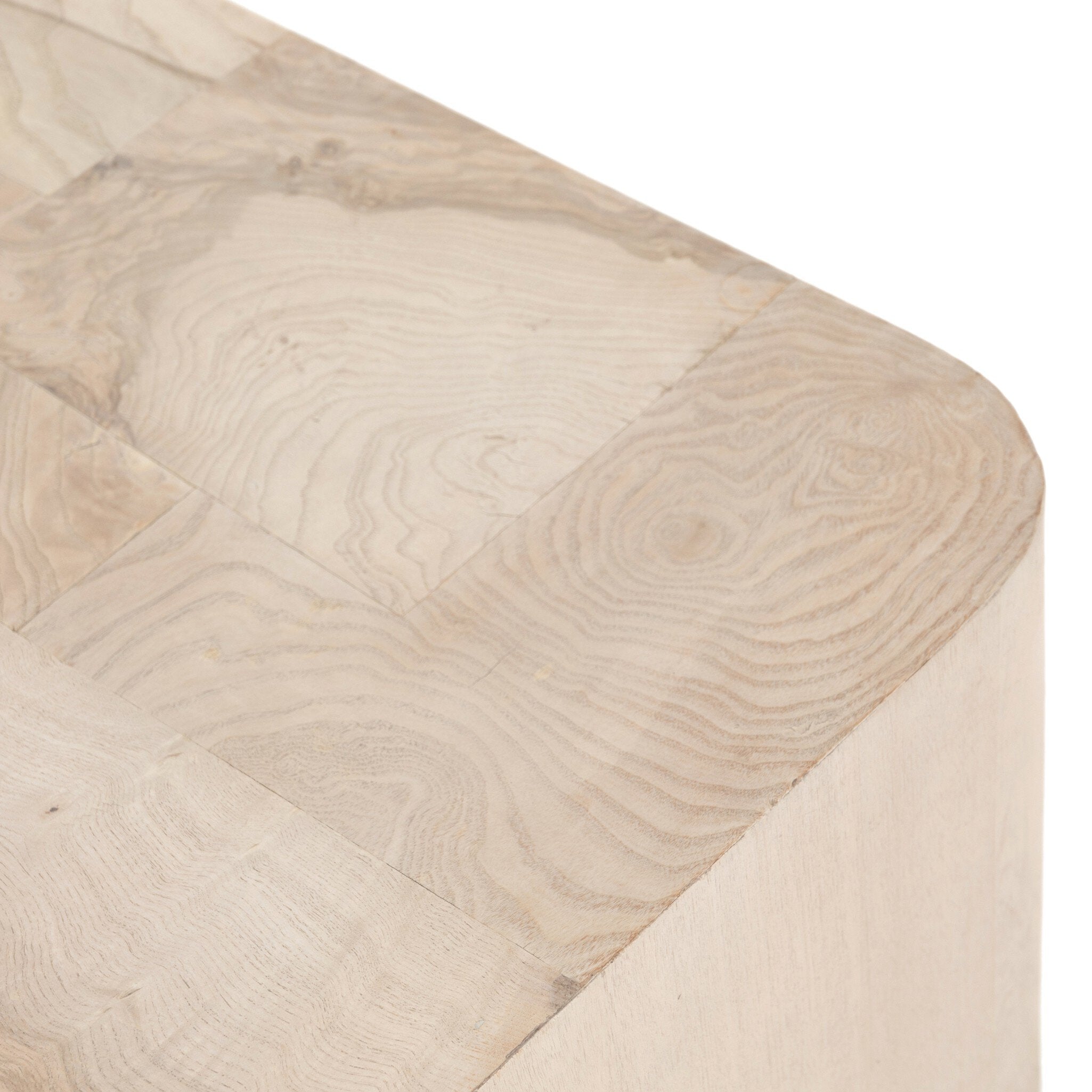 Four Hands Blanco End Table — Bleached Burl-White Mahogany