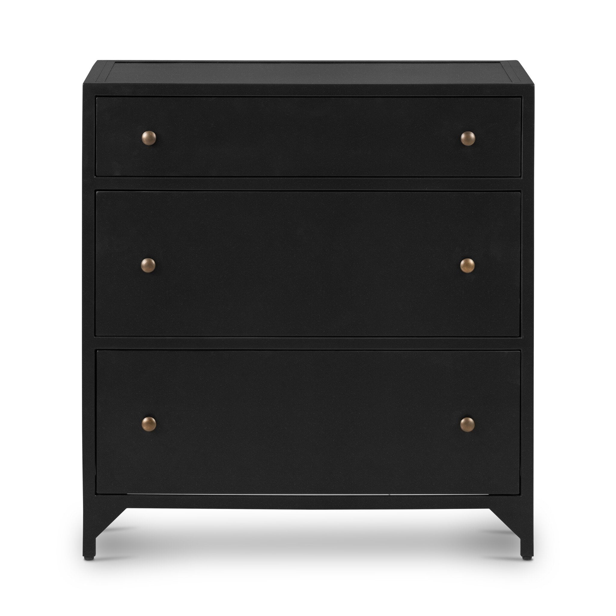 Four Hands Belmont Large Storage Nightstand — Black-Weathered Bronze