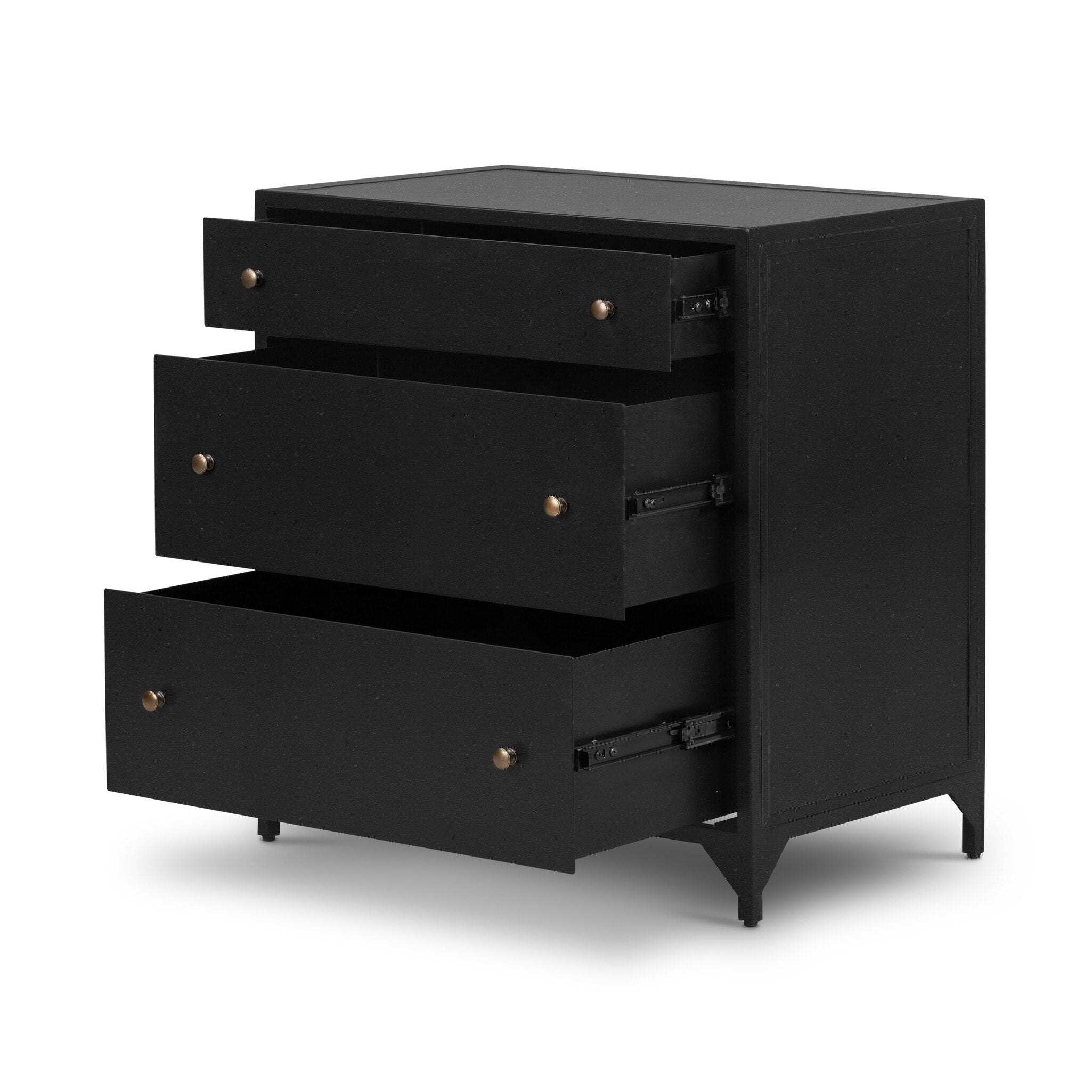 Four Hands Belmont Large Storage Nightstand — Black-Weathered Bronze