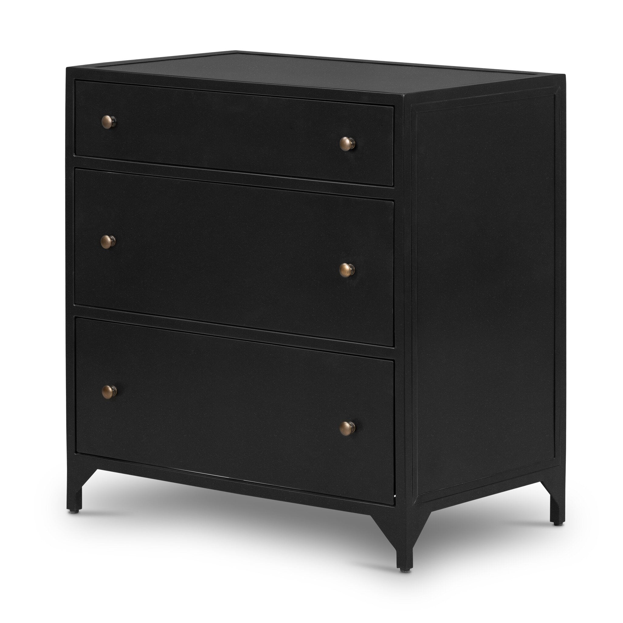 Four Hands Belmont Large Storage Nightstand — Black-Weathered Bronze