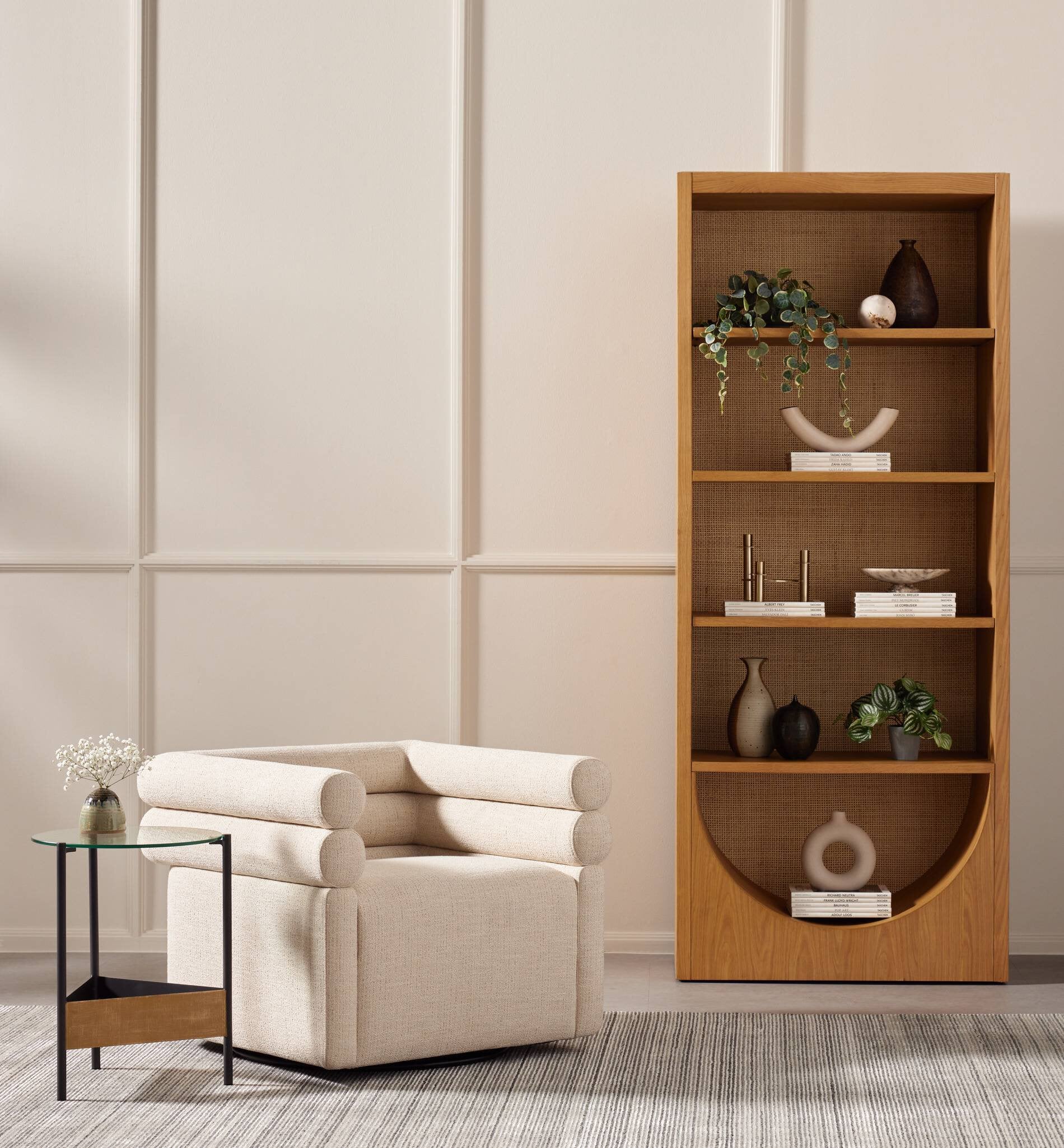 Four Hands Evie Swivel Chair — Hampton Cream