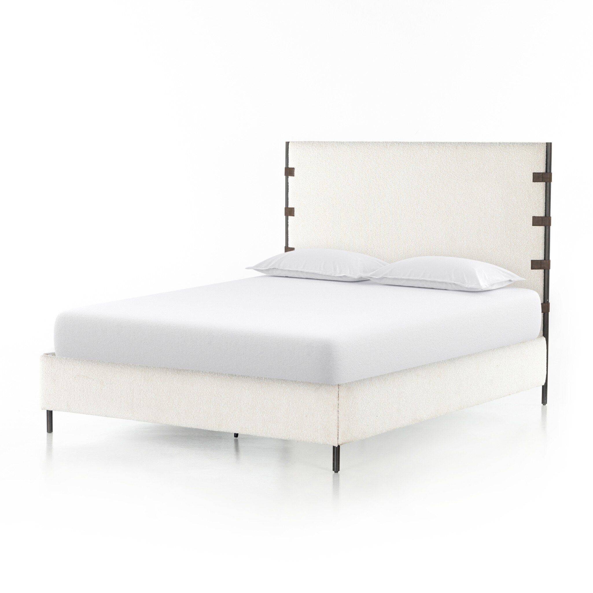 Four Hands Anderson Bed — Knoll Natural-Distressed Brown-Waxed Black (PC)-King