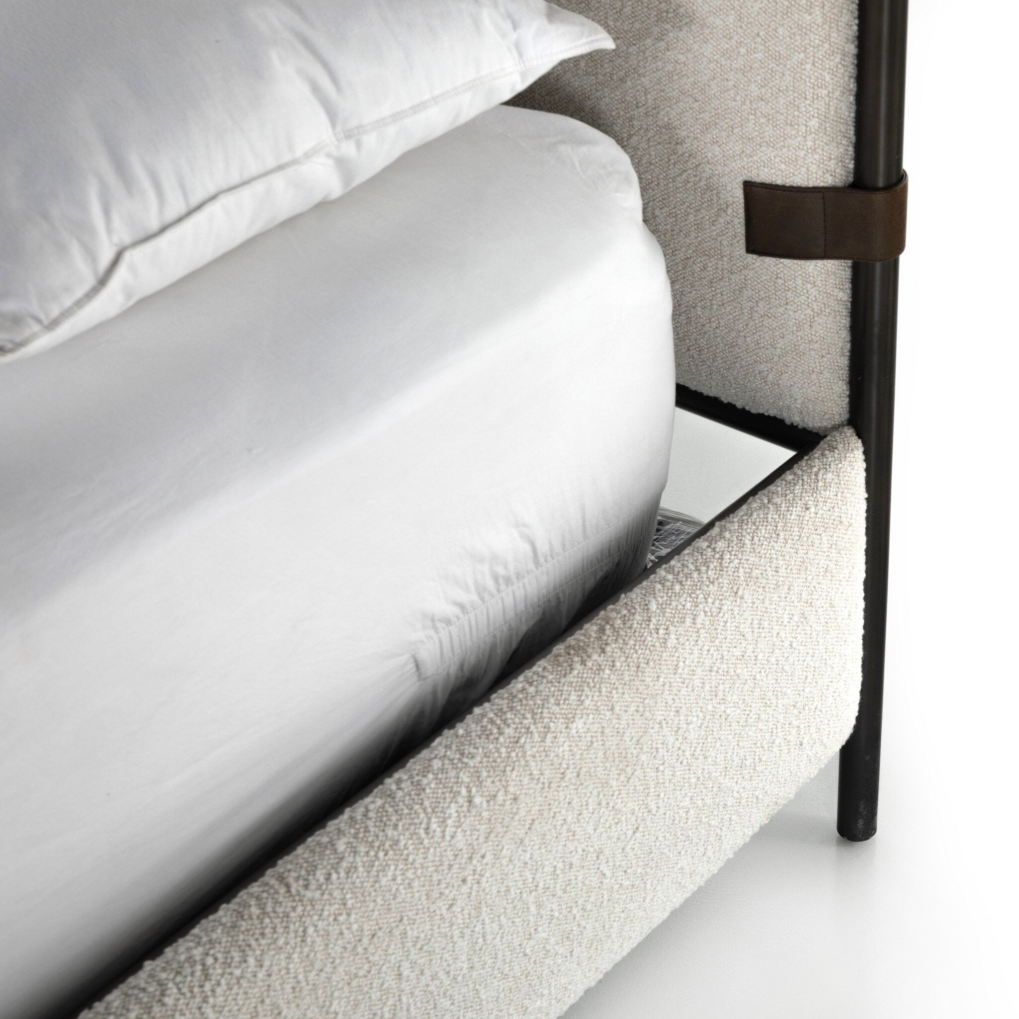 Four Hands Anderson Bed — Knoll Natural-Distressed Brown-Waxed Black (PC)-Queen