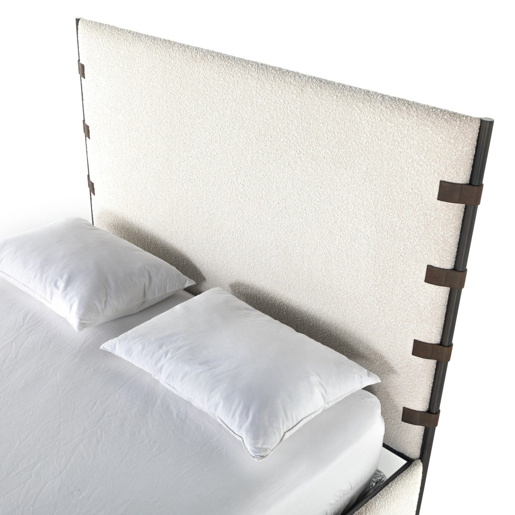 Four Hands Anderson Bed — Knoll Natural-Distressed Brown-Waxed Black (PC)-Queen