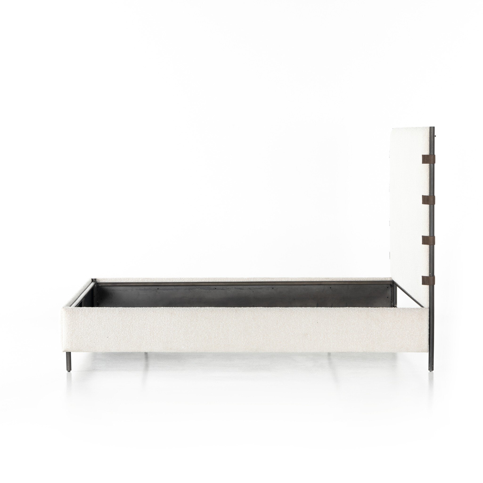 Four Hands Anderson Bed — Knoll Natural-Distressed Brown-Waxed Black (PC)-Queen