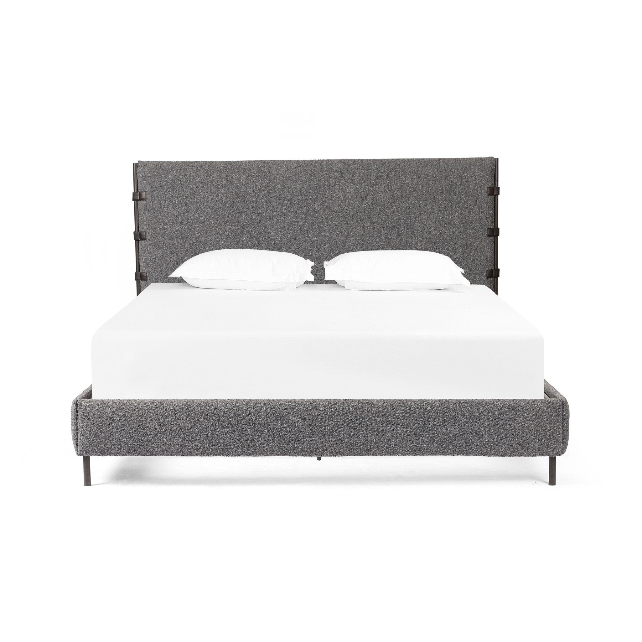 Four Hands Anderson Bed — Knoll Charcoal-Distressed Black-Waxed Black (PC)-King
