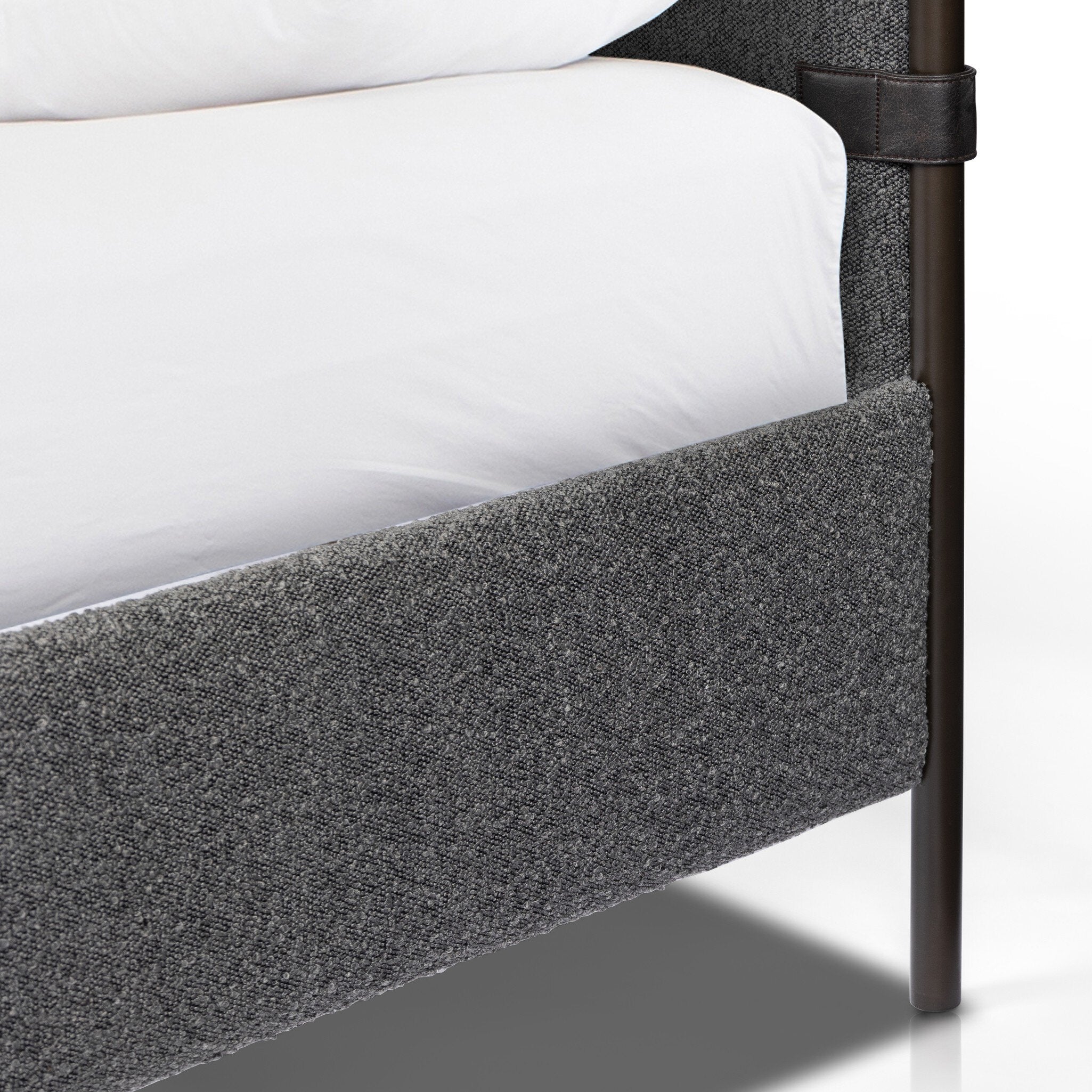 Four Hands Anderson Bed — Knoll Charcoal-Distressed Black-Waxed Black (PC)-Queen