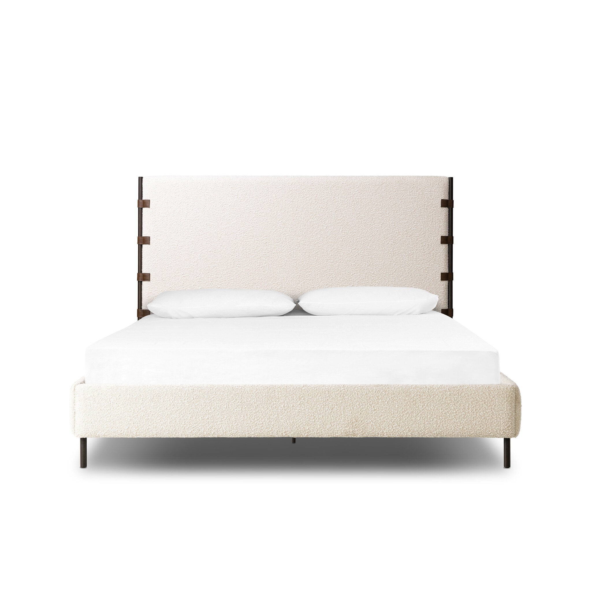 Four Hands Anderson Bed — Knoll Natural-Distressed Brown-Waxed Black (PC)-Cal King