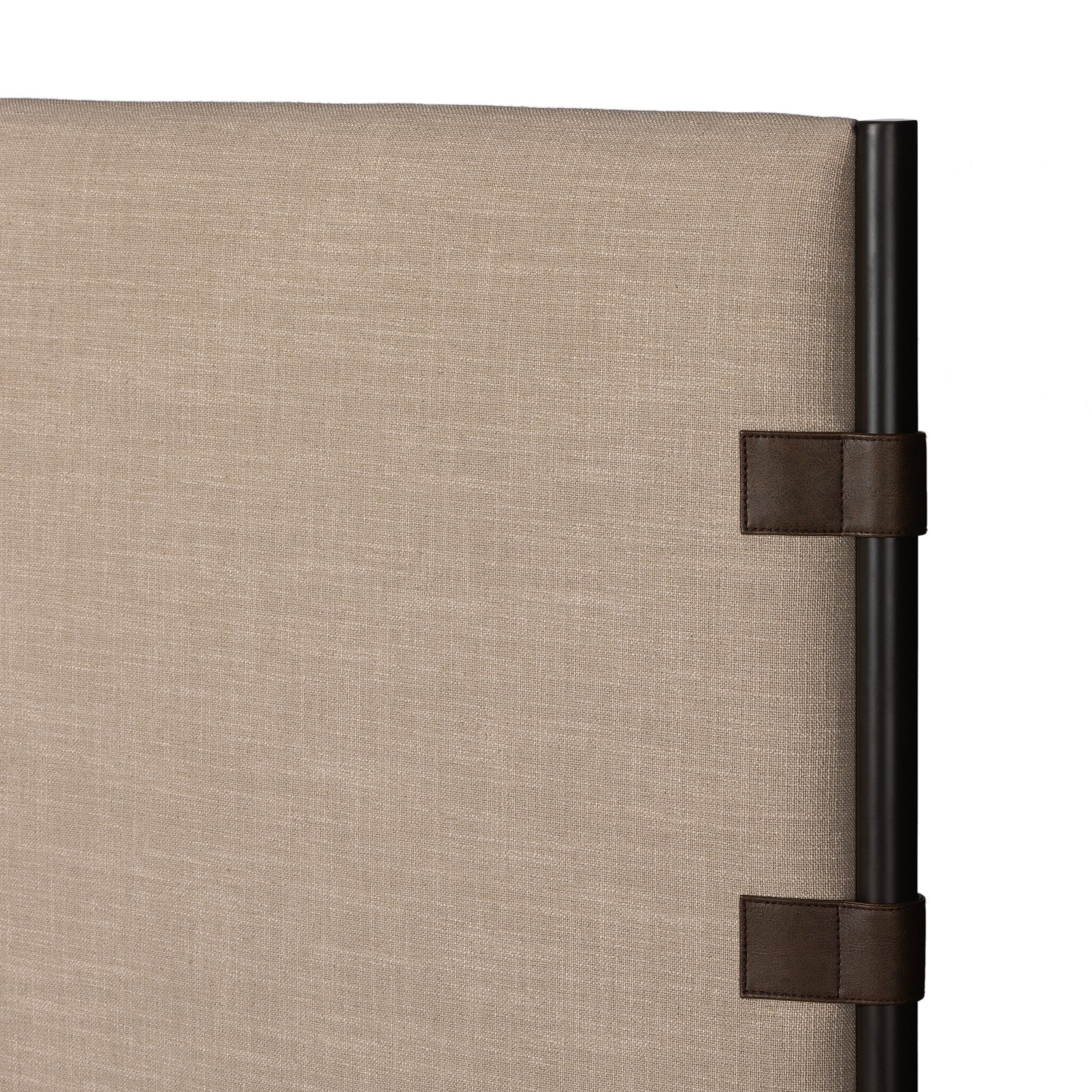 Four Hands Anderson Bed — Palm Ecru-Distressed Brown-Waxed Black (PC)-Queen