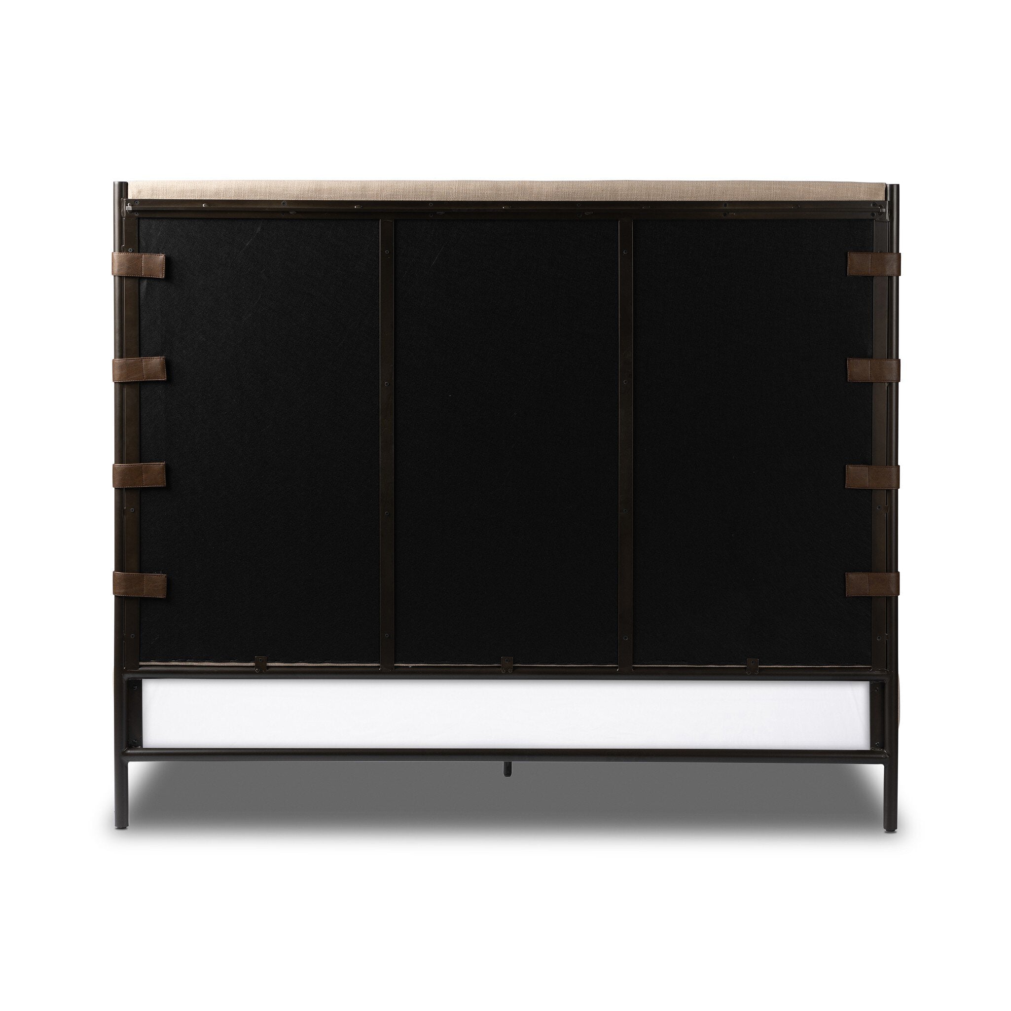 Four Hands Anderson Bed — Palm Ecru-Distressed Brown-Waxed Black (PC)-King