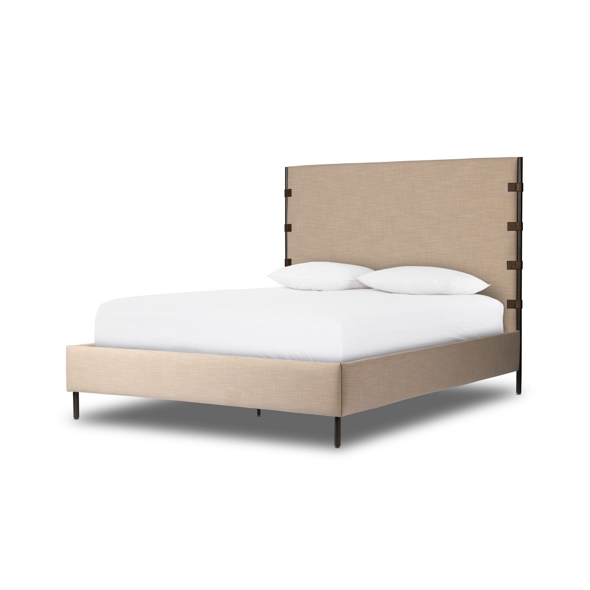 Four Hands Anderson Bed — Palm Ecru-Distressed Brown-Waxed Black (PC)-King