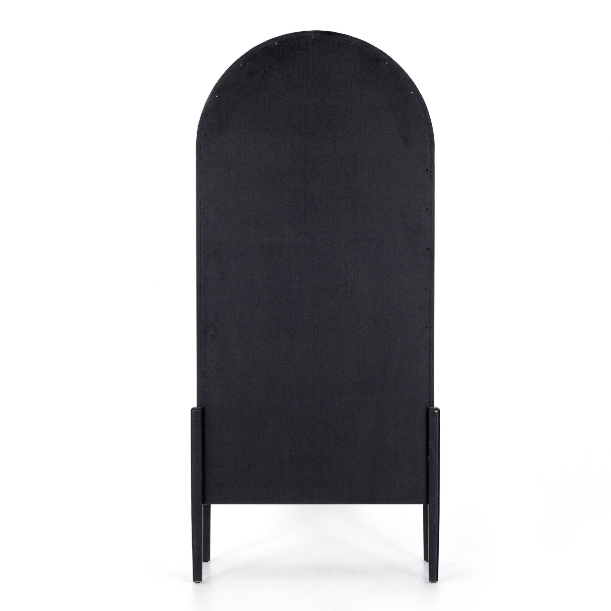 Four Hands Tolle Cabinet — Drifted Matte Black-Drifted Oak Solid-Worn Brass