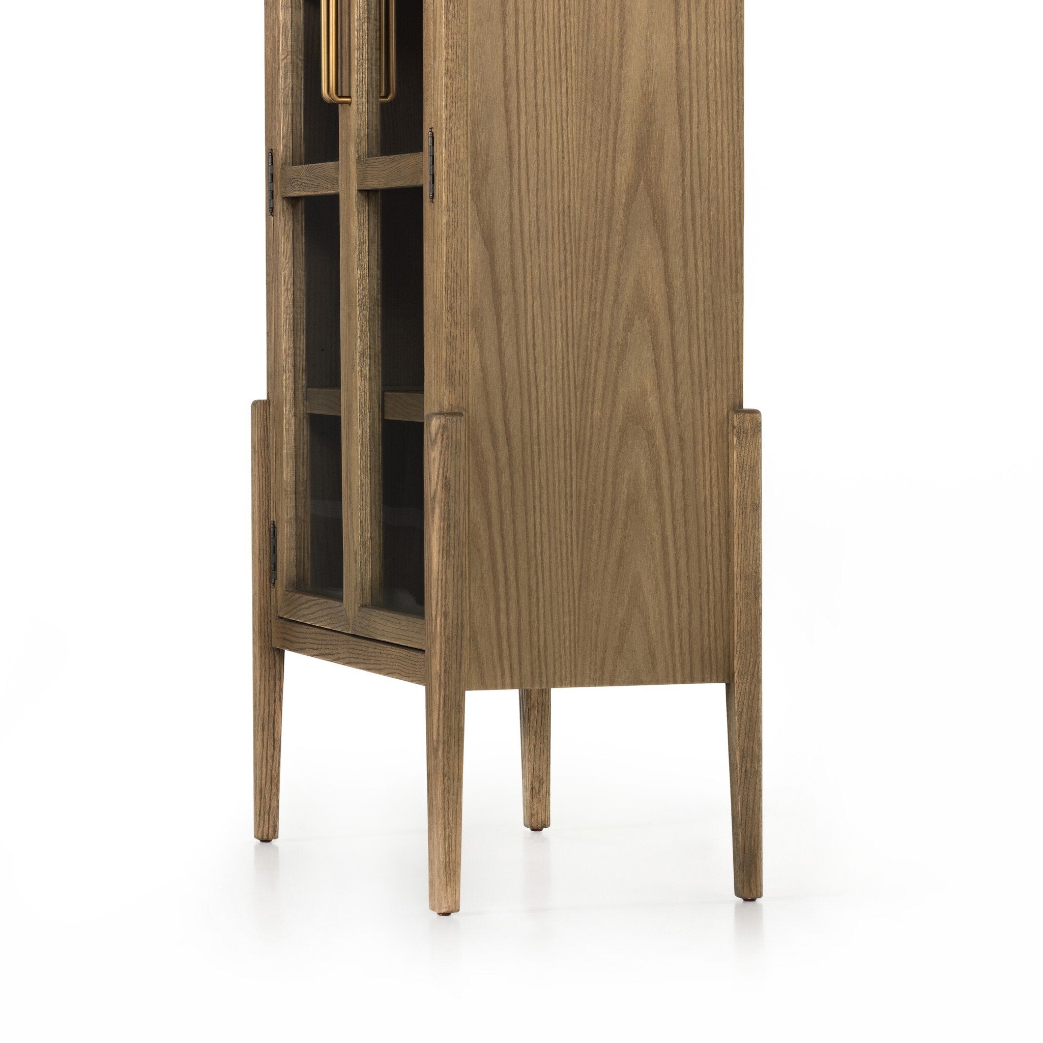 Four Hands Tolle Cabinet — Worn Brass-Drifted Oak Solid-Drifted Oak Veneer