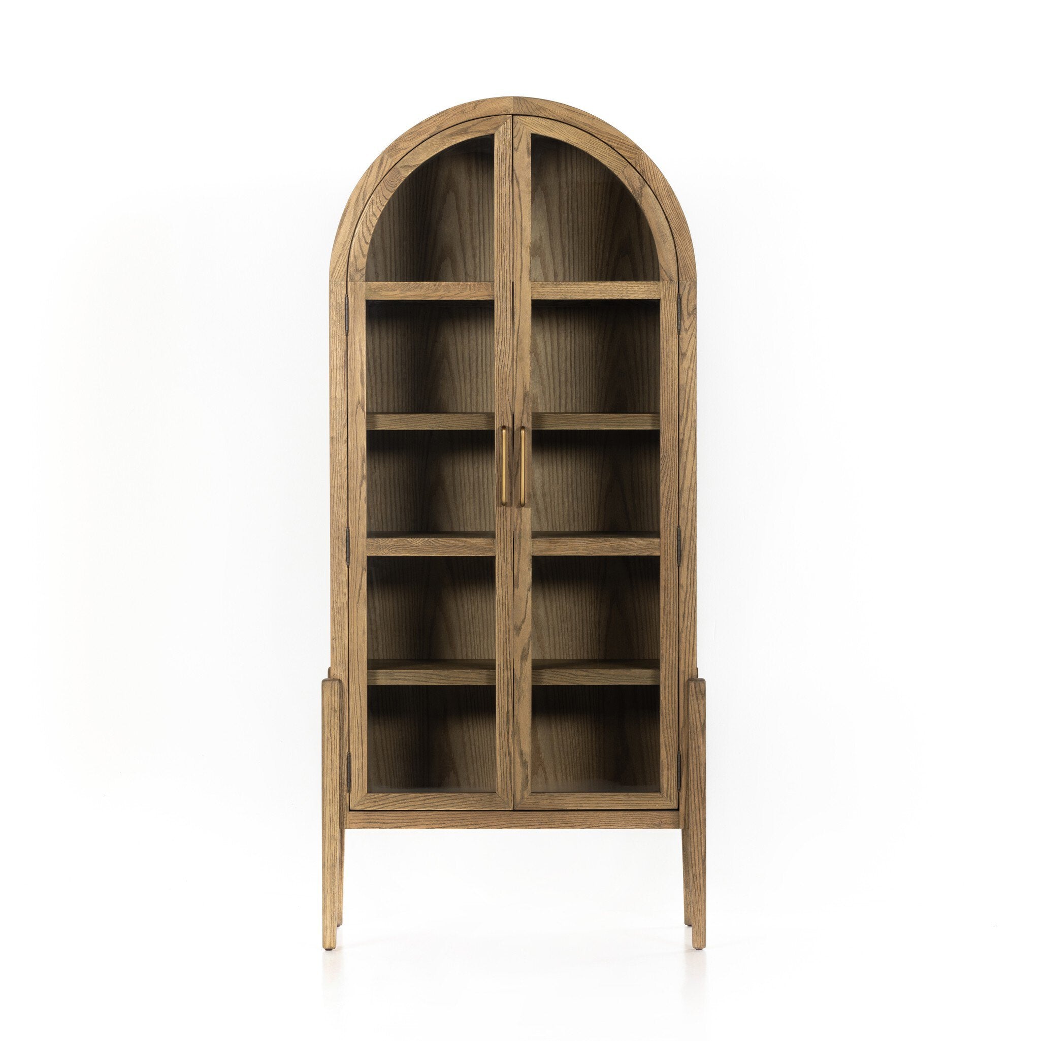 Four Hands Tolle Cabinet — Worn Brass-Drifted Oak Solid-Drifted Oak Veneer