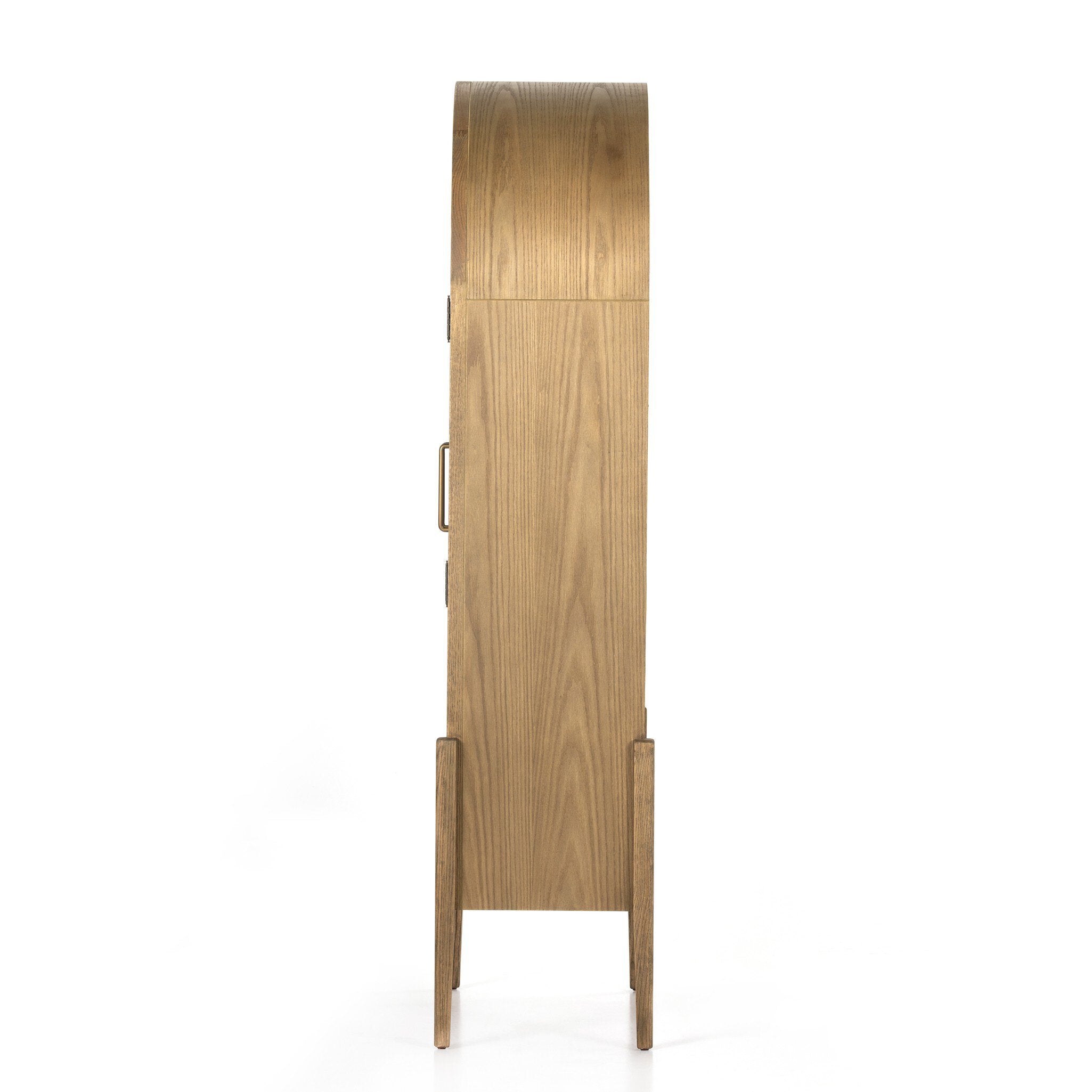 Four Hands Tolle Cabinet — Worn Brass-Drifted Oak Solid-Drifted Oak Veneer