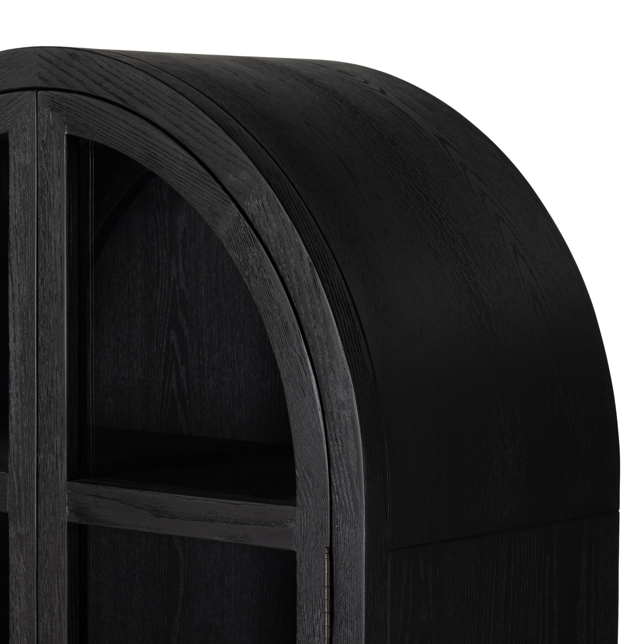 Four Hands Tolle Cabinet — Drifted Matte Black-Drifted Matte Black Veneer-Antique Brass