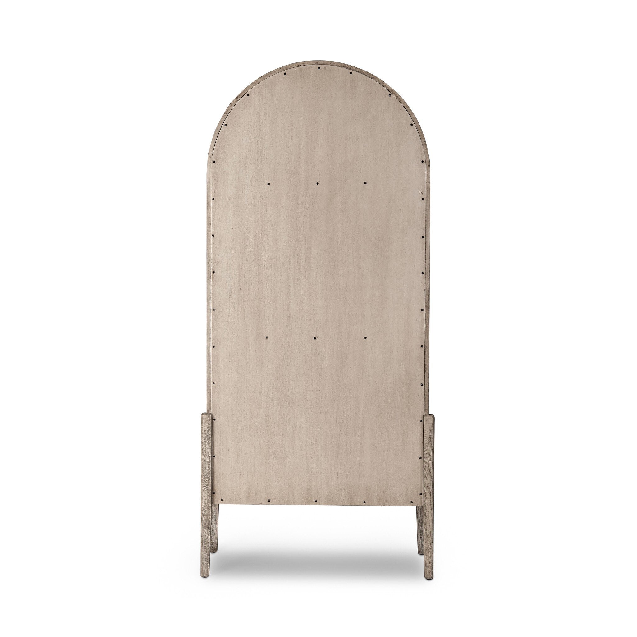 Four Hands Tolle Cabinet — Rustic White Solid-Warm Natural Oak Veneer-Antique Brass