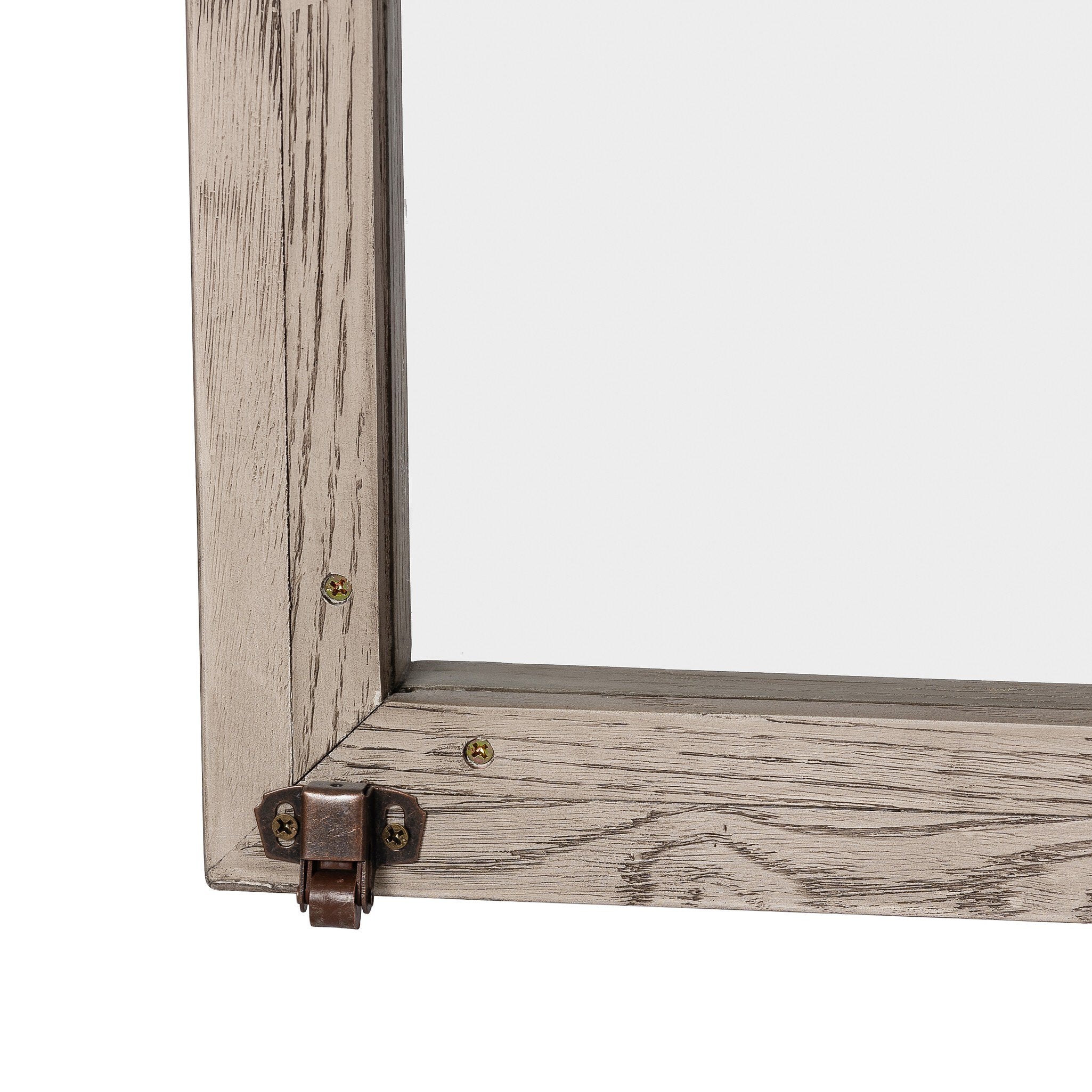 Four Hands Tolle Cabinet — Rustic White Solid-Warm Natural Oak Veneer-Antique Brass