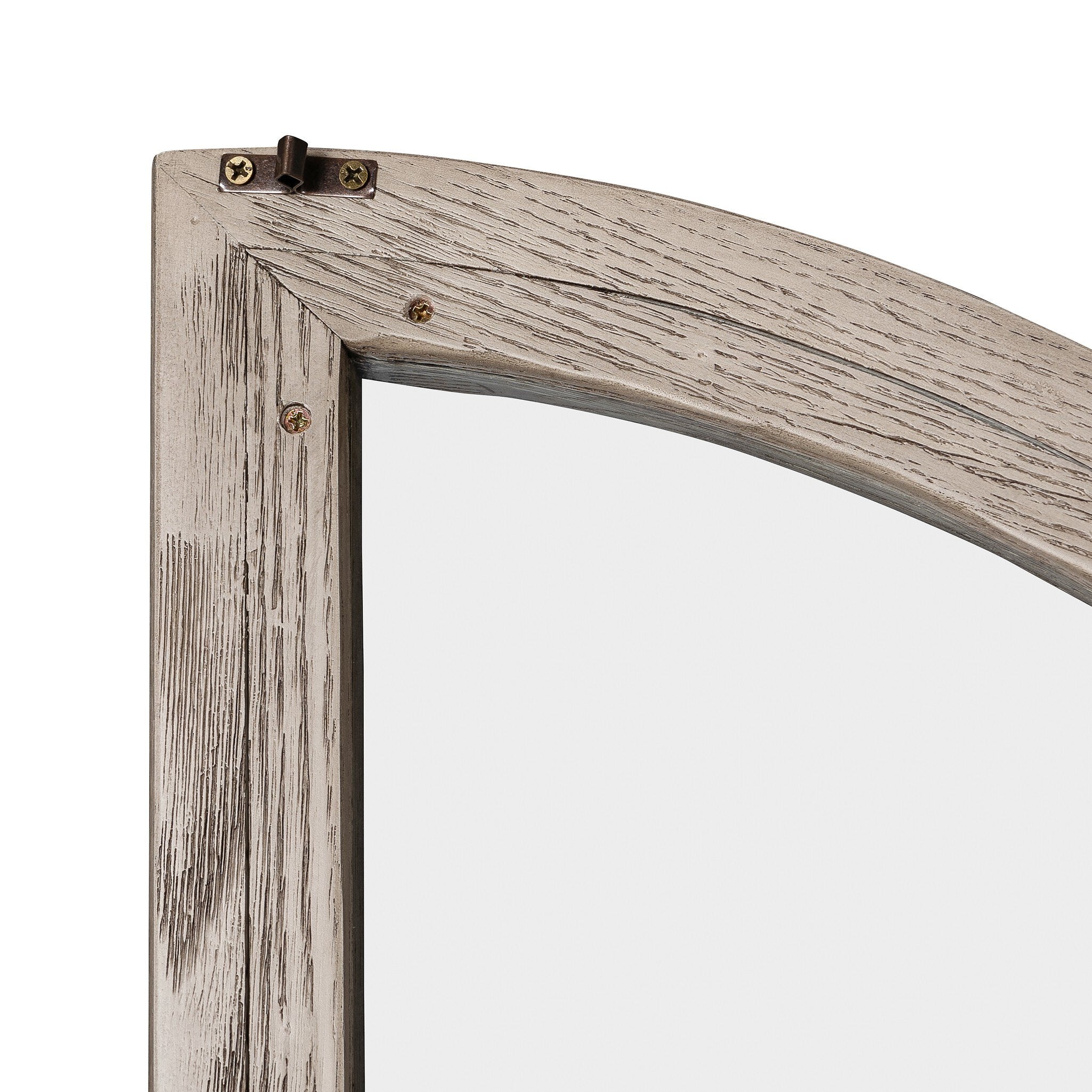 Four Hands Tolle Cabinet — Rustic White Solid-Warm Natural Oak Veneer-Antique Brass